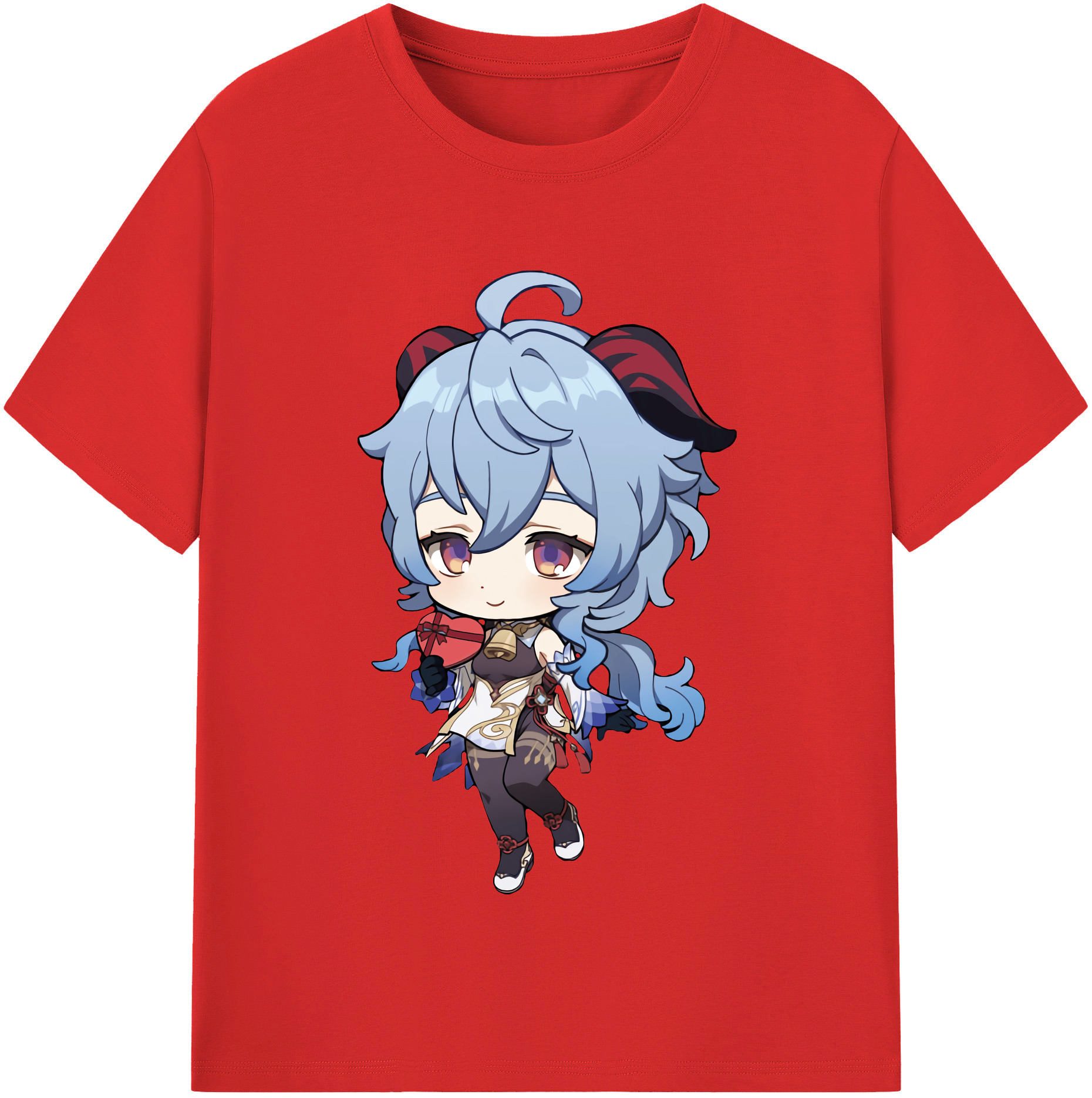 げんし神 甘雨 かんう genshin Ganyu 綿100％半袖Tシャツ（フロントプリント）