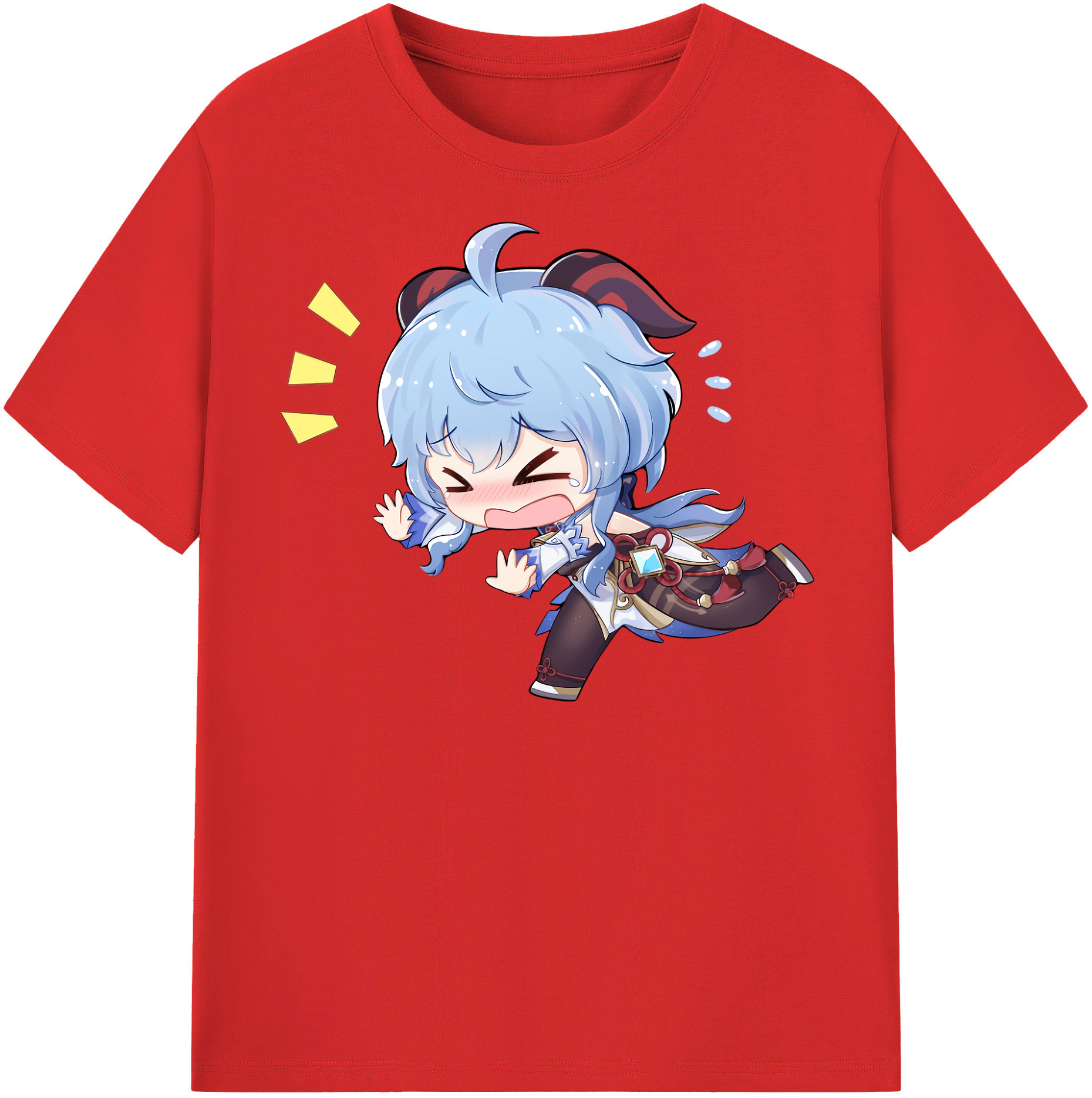 げんし神 甘雨 かんう genshin Ganyu 綿100％半袖Tシャツ（フロントプリント）