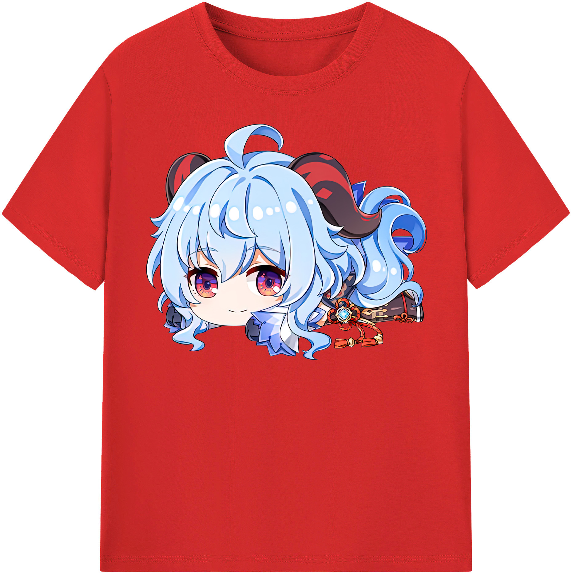 げんし神 甘雨 かんう genshin Ganyu 綿100％半袖Tシャツ（フロントプリント）