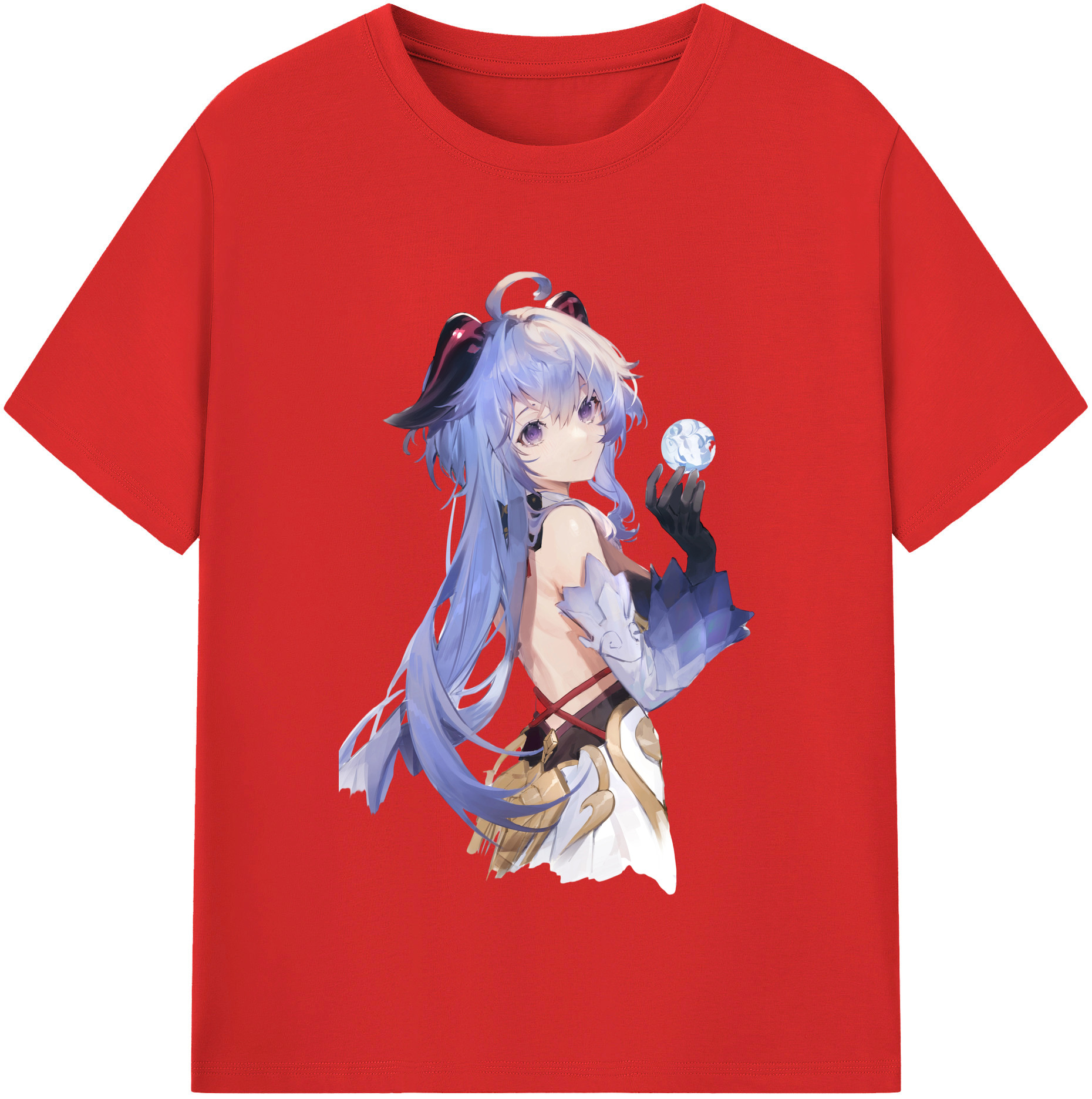 げんし神 甘雨 かんう genshin Ganyu 綿100％半袖Tシャツ（フロントプリント）