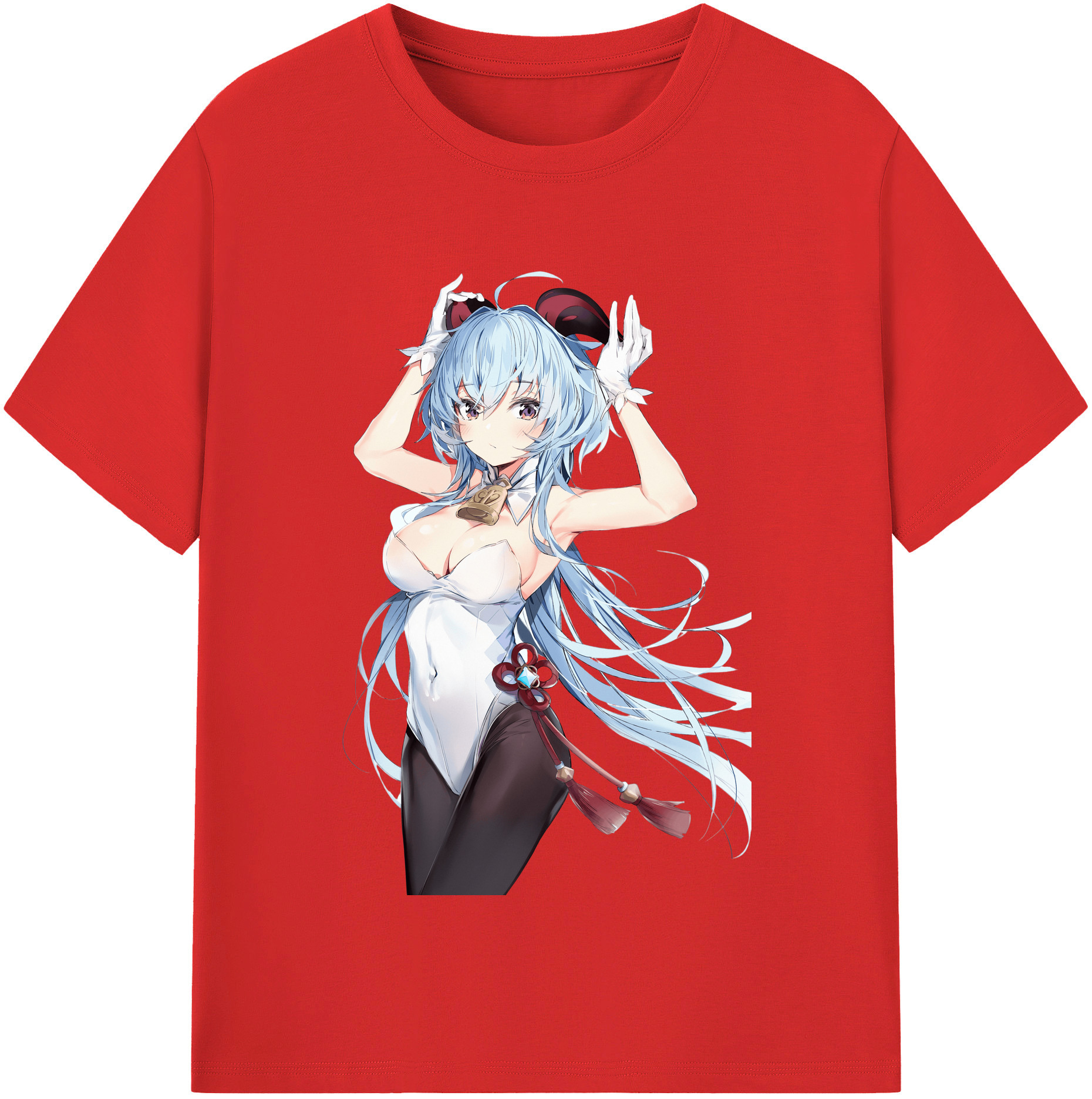 げんし神 甘雨 かんう genshin Ganyu 綿100％半袖Tシャツ（フロントプリント）