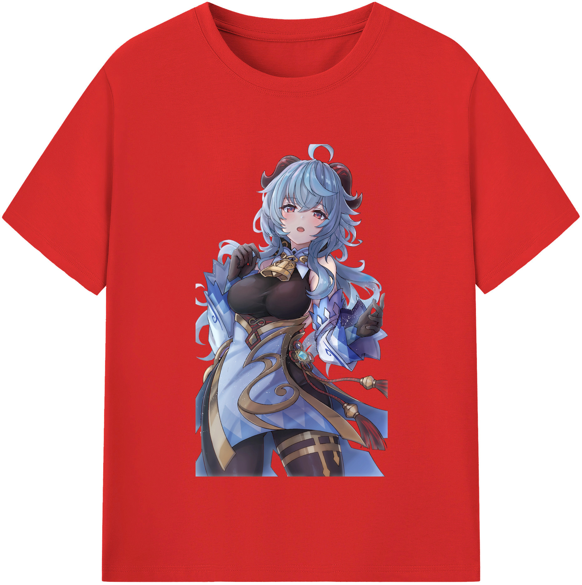 げんし神 甘雨 かんう genshin Ganyu 綿100％半袖Tシャツ（フロントプリント）