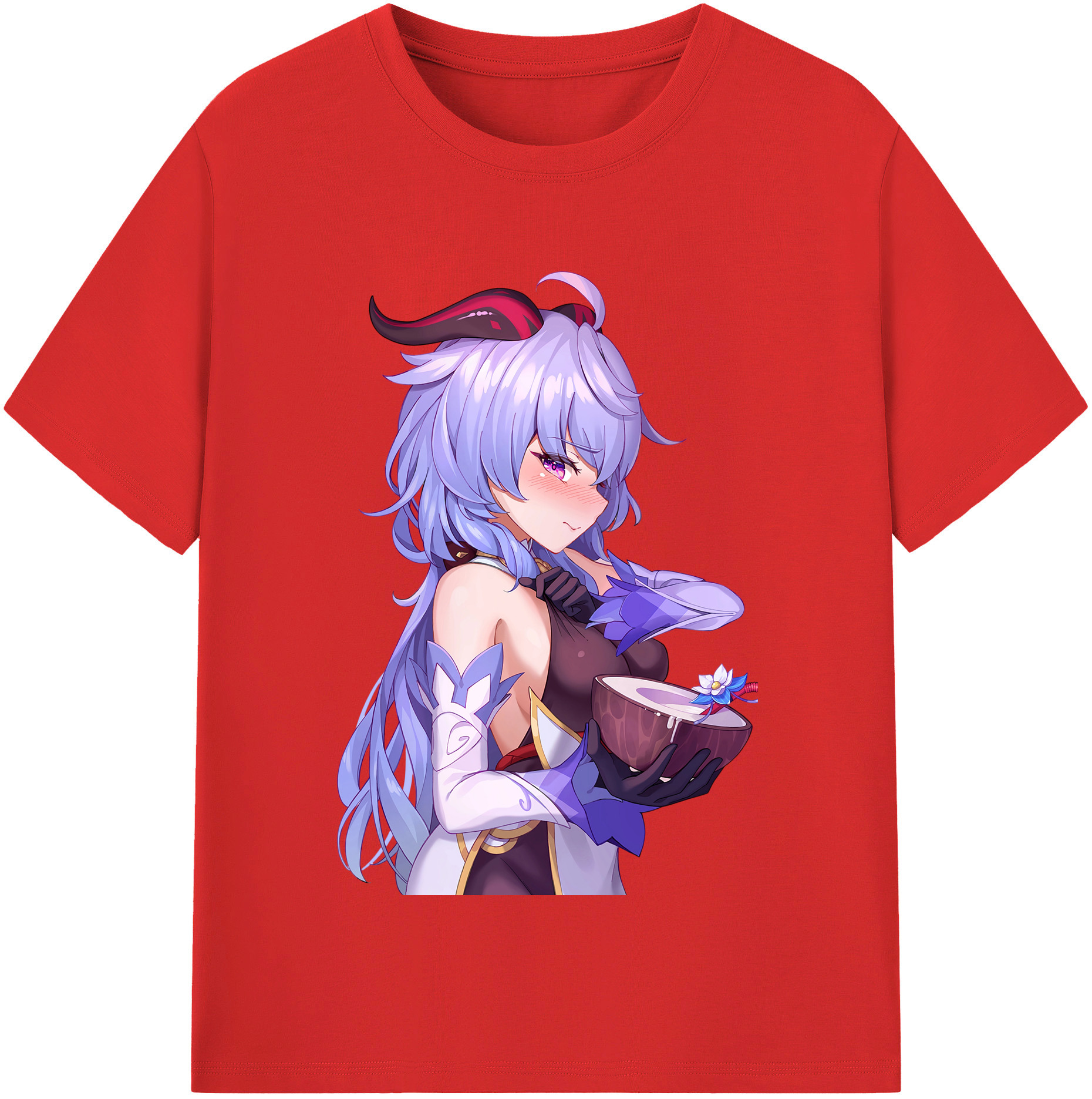 げんし神 甘雨 かんう genshin Ganyu 綿100％半袖Tシャツ（フロントプリント）