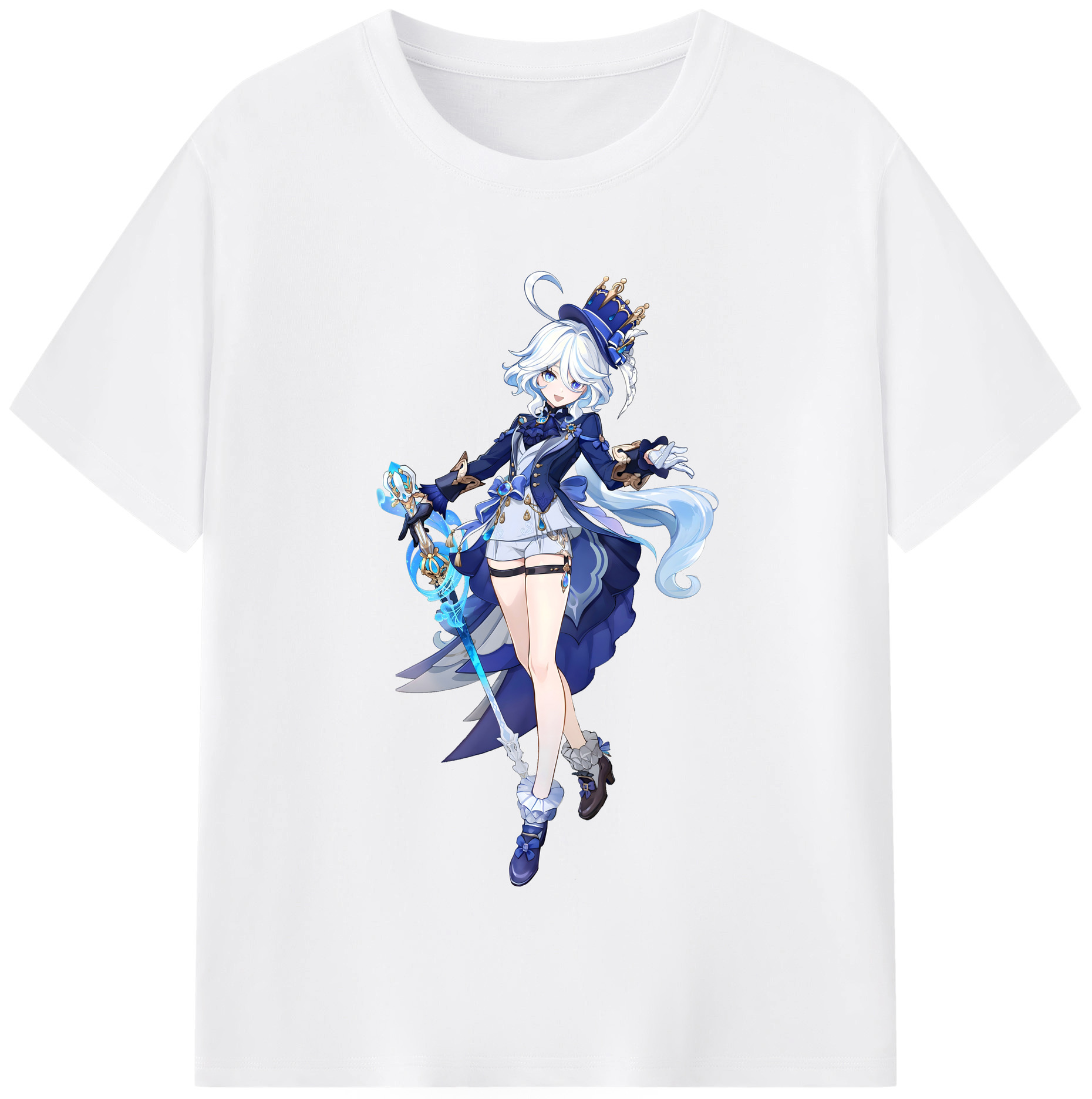 げんし神 フリーナ genshin Furina 綿100％半袖Tシャツ（フロントプリント）