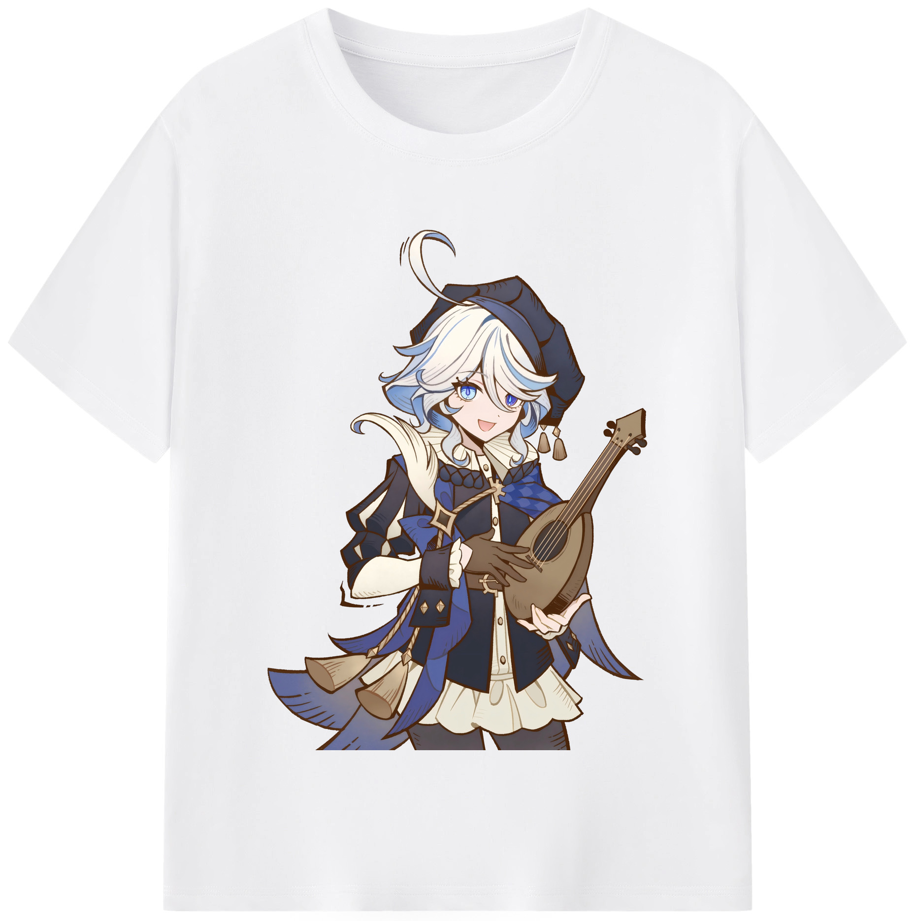 げんし神 フリーナ genshin Furina 綿100％半袖Tシャツ（フロントプリント）