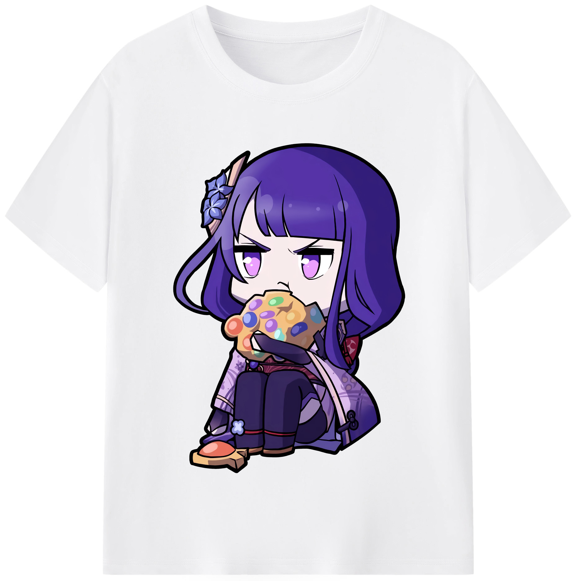 げんし神 雷電将軍 らいでんしょうぐん genshin Raiden Shogun 綿100％半袖Tシャツ（フロントプリント）
