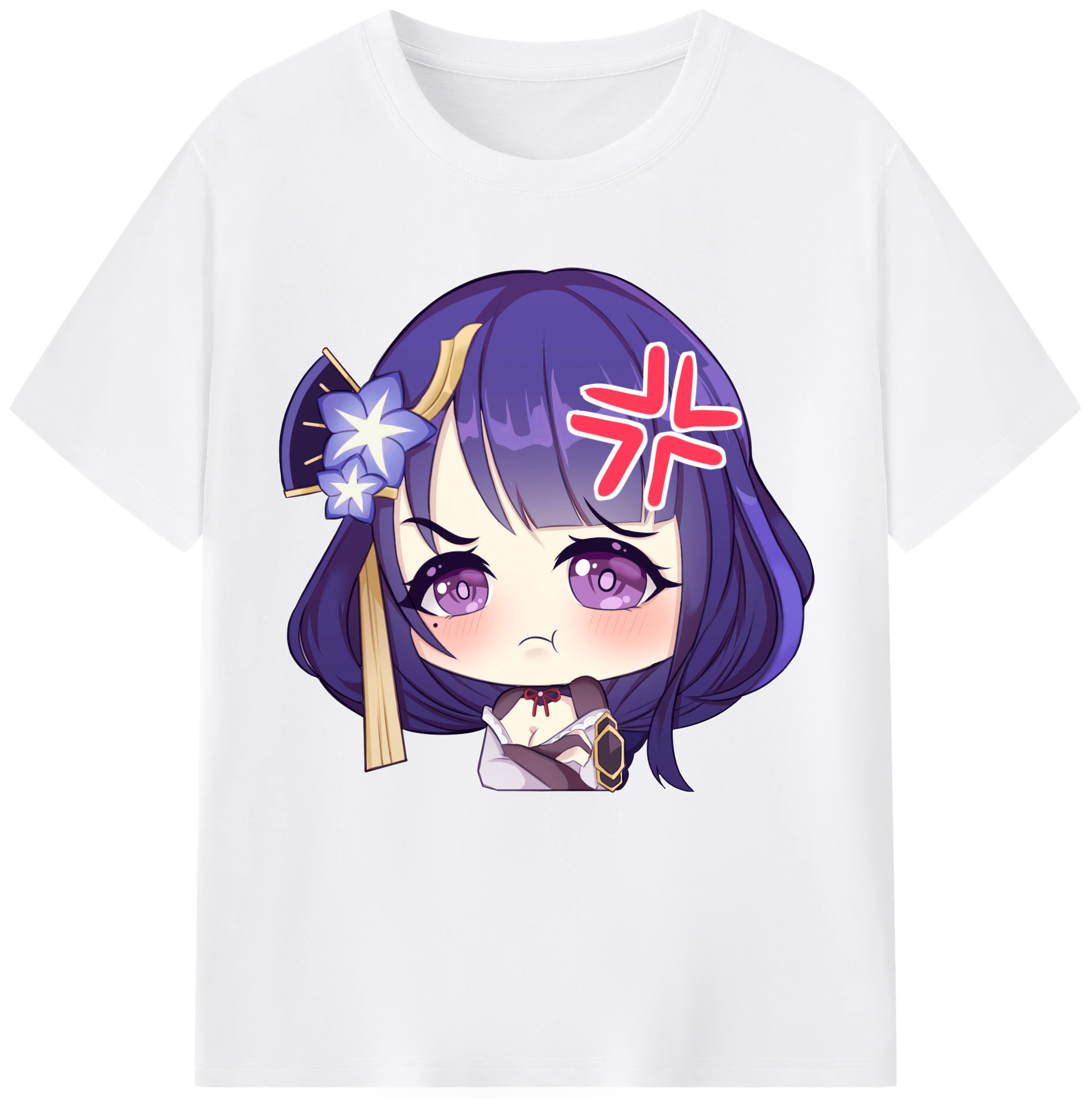 げんし神 雷電将軍 らいでんしょうぐん genshin Raiden Shogun 綿100％半袖Tシャツ（フロントプリント）