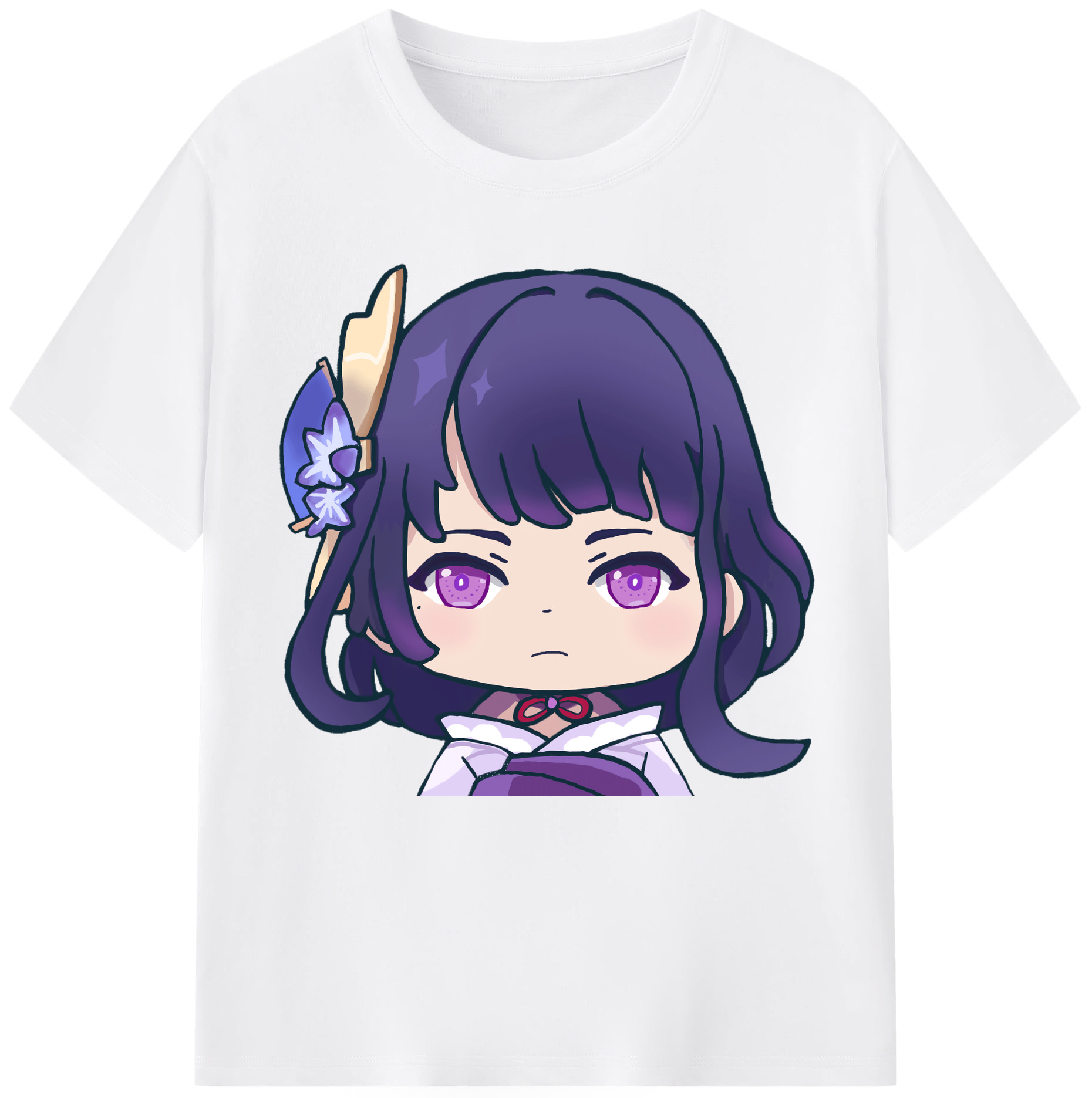 げんし神 雷電将軍 らいでんしょうぐん genshin Raiden Shogun 綿100％半袖Tシャツ（フロントプリント）