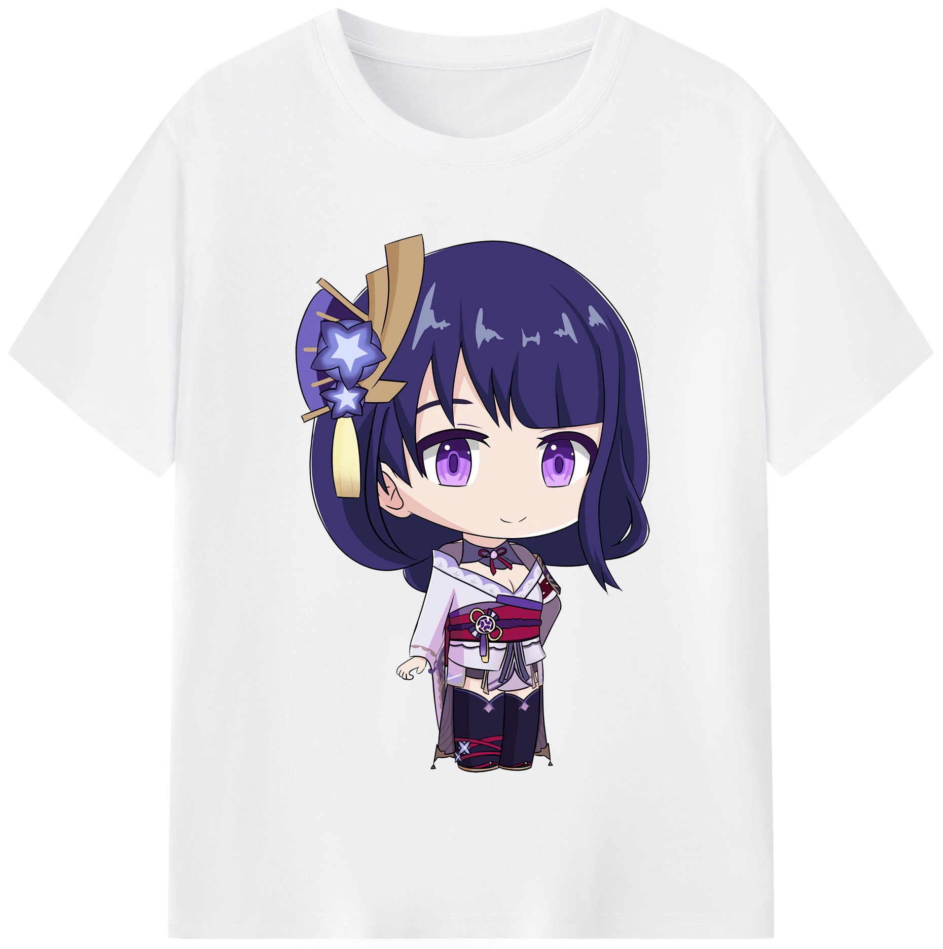 げんし神 雷電将軍 らいでんしょうぐん genshin Raiden Shogun 綿100％半袖Tシャツ（フロントプリント）