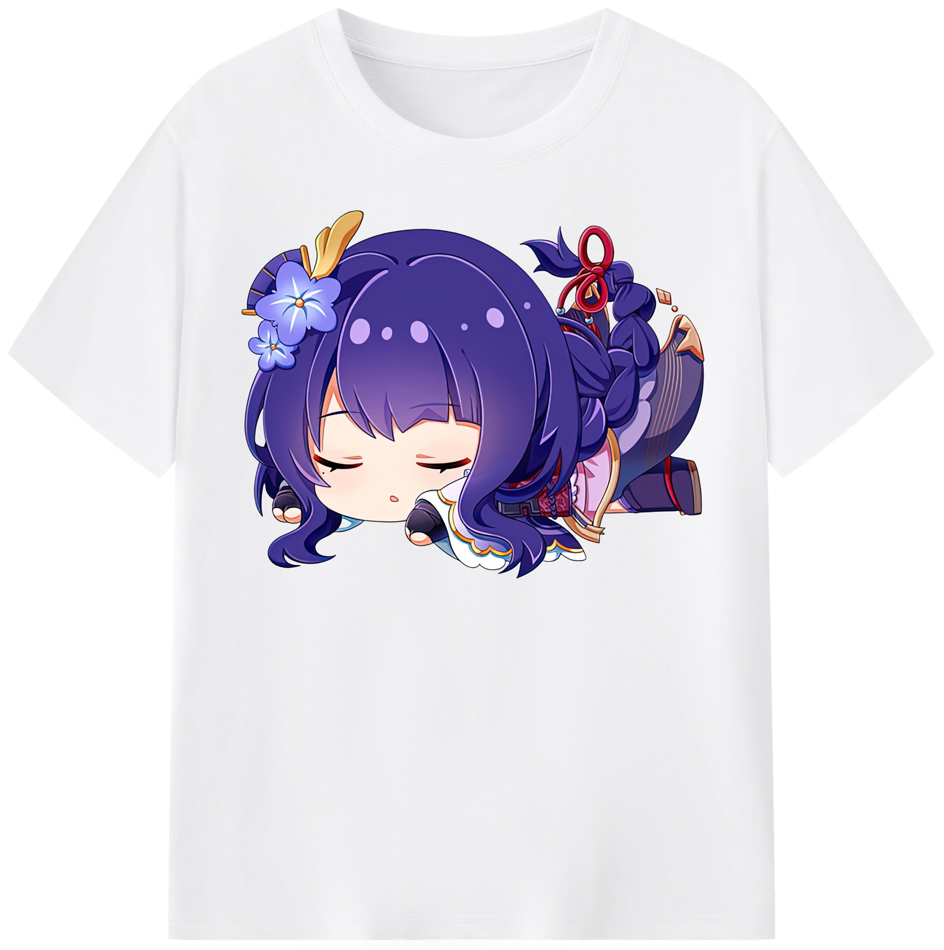 げんし神 雷電将軍 らいでんしょうぐん genshin Raiden Shogun 綿100％半袖Tシャツ（フロントプリント）