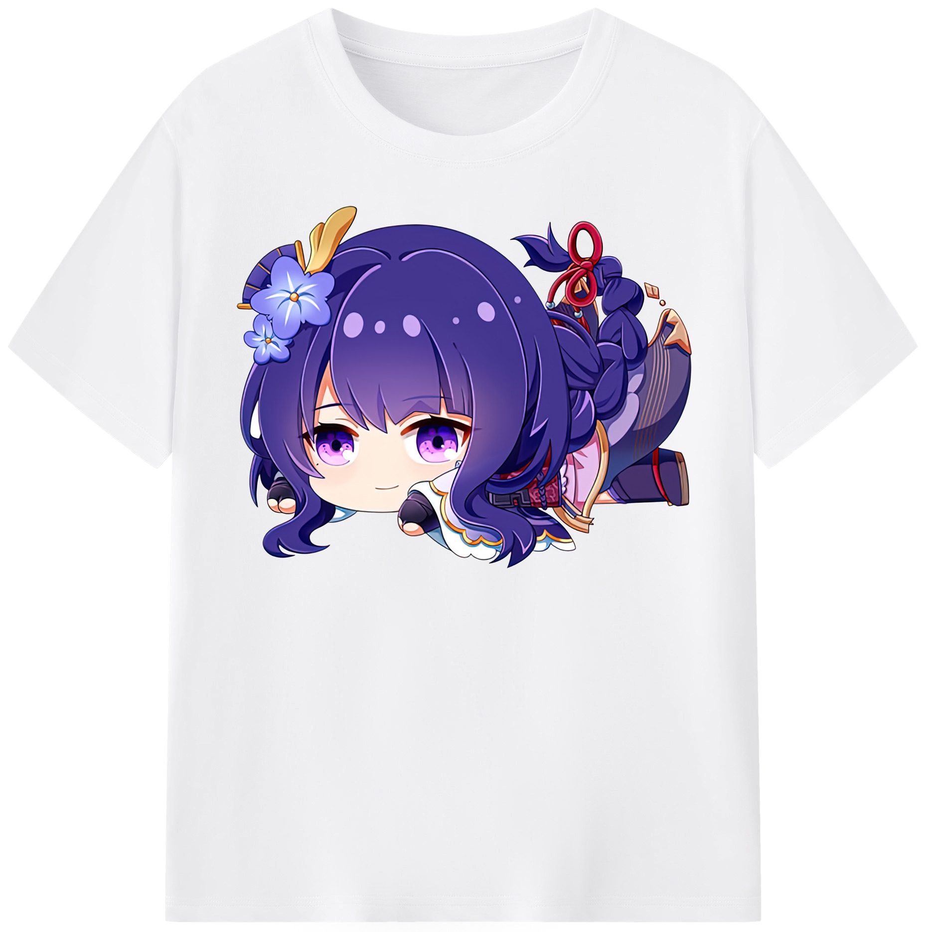 げんし神 雷電将軍 らいでんしょうぐん genshin Raiden Shogun 綿100％半袖Tシャツ（フロントプリント）