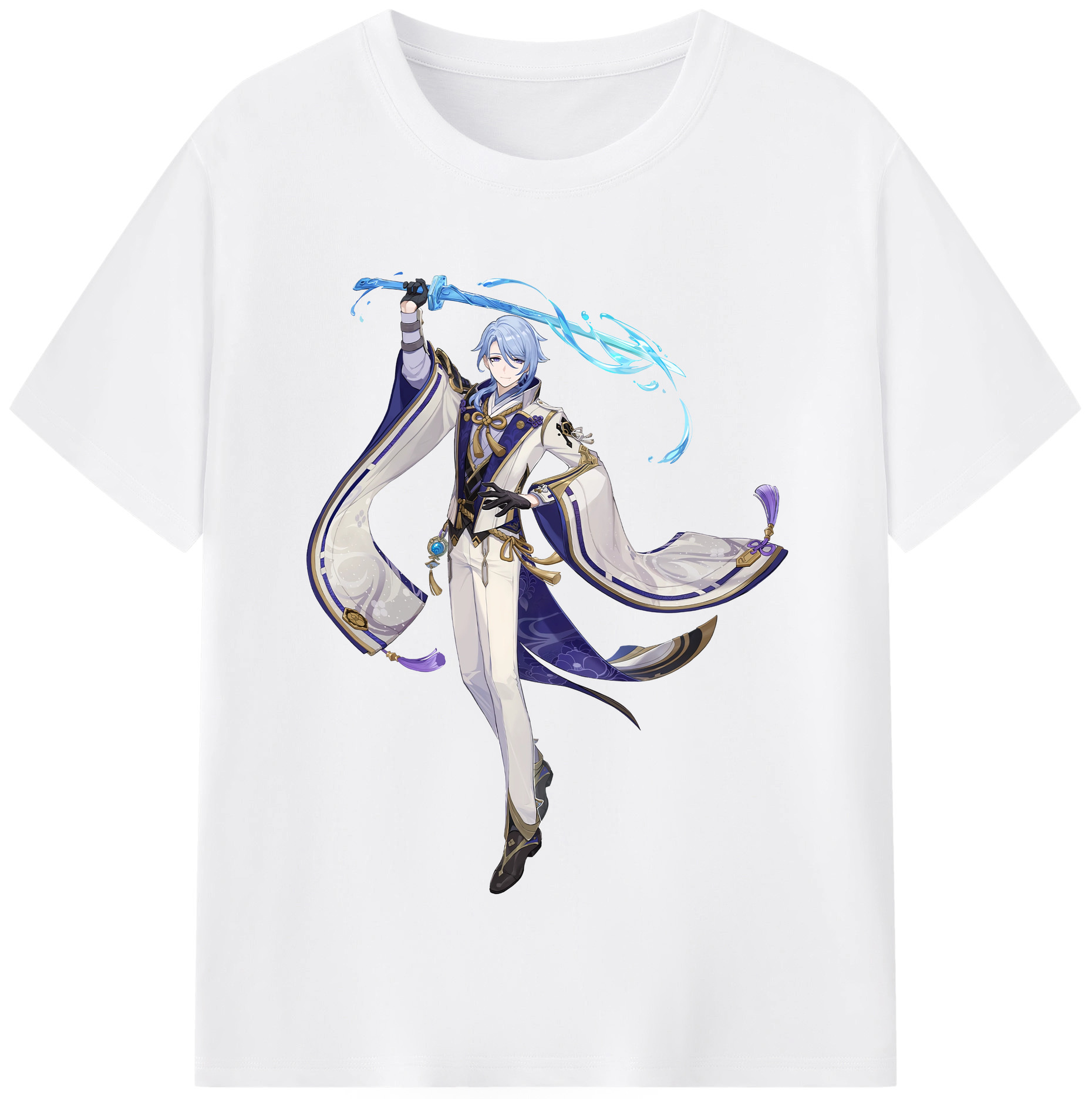 げんし神 神里綾人 かみさとあやと genshin Kamisato Ayato 綿100％半袖Tシャツ（フロントプリント）