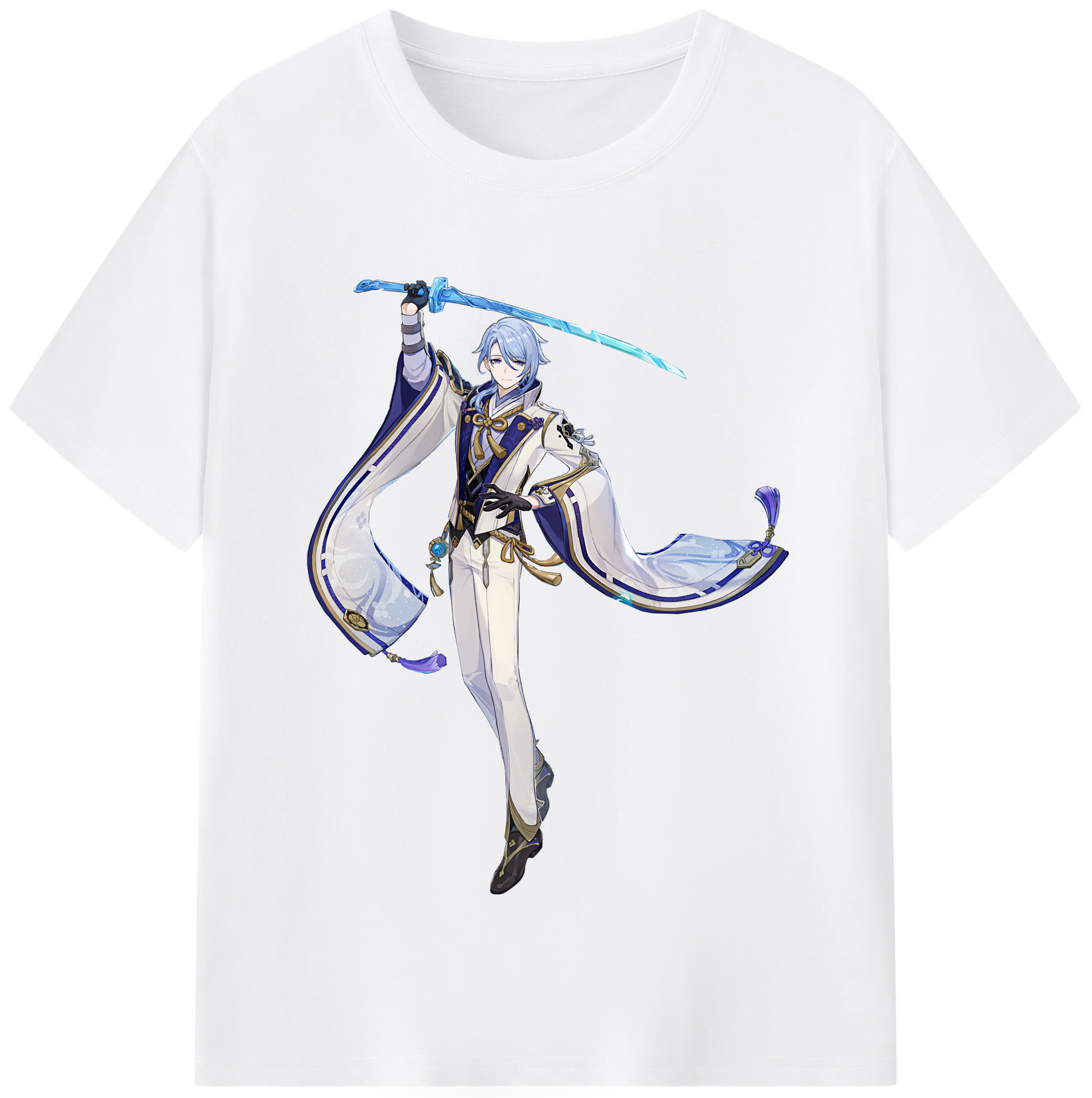 げんし神 神里綾人 かみさとあやと genshin Kamisato Ayato 綿100％半袖Tシャツ（フロントプリント）