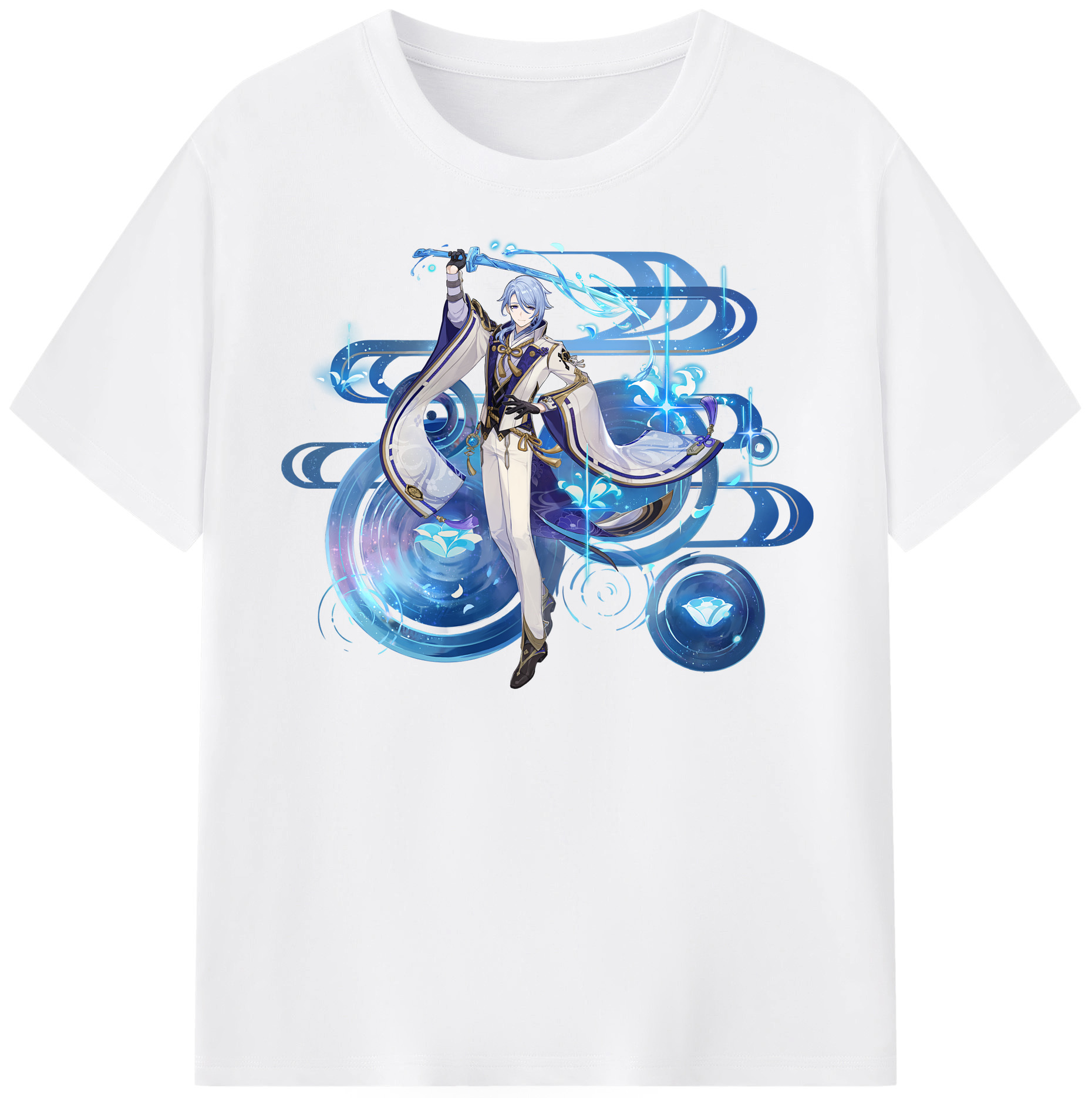 げんし神 神里綾人 かみさとあやと genshin Kamisato Ayato 綿100％半袖Tシャツ（フロントプリント）