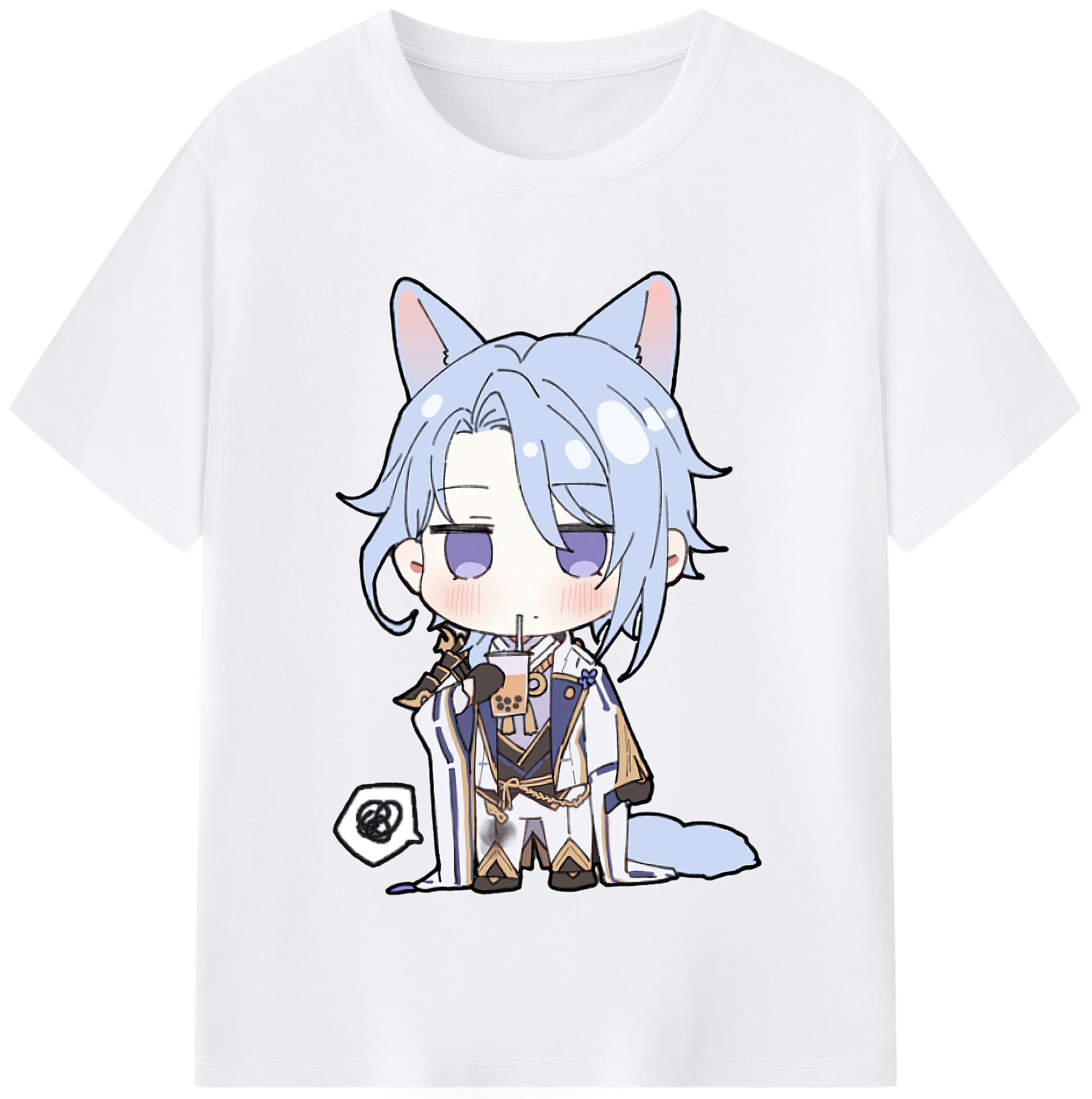 げんし神 神里綾人 かみさとあやと genshin Kamisato Ayato 綿100％半袖Tシャツ（フロントプリント）