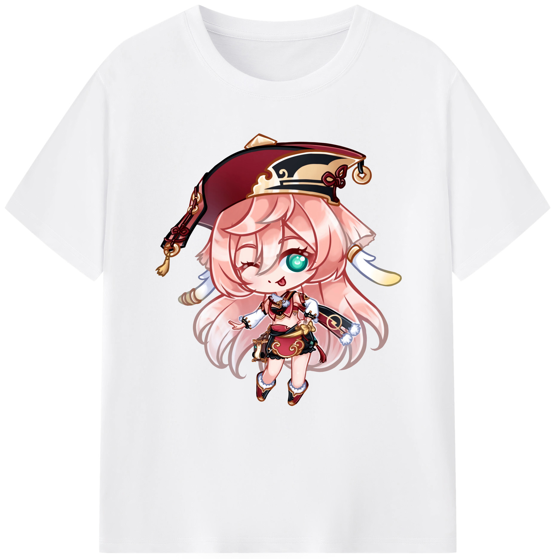 げんし神 ヤンフェイ genshin Yanfei 綿100％半袖Tシャツ（フロントプリント）