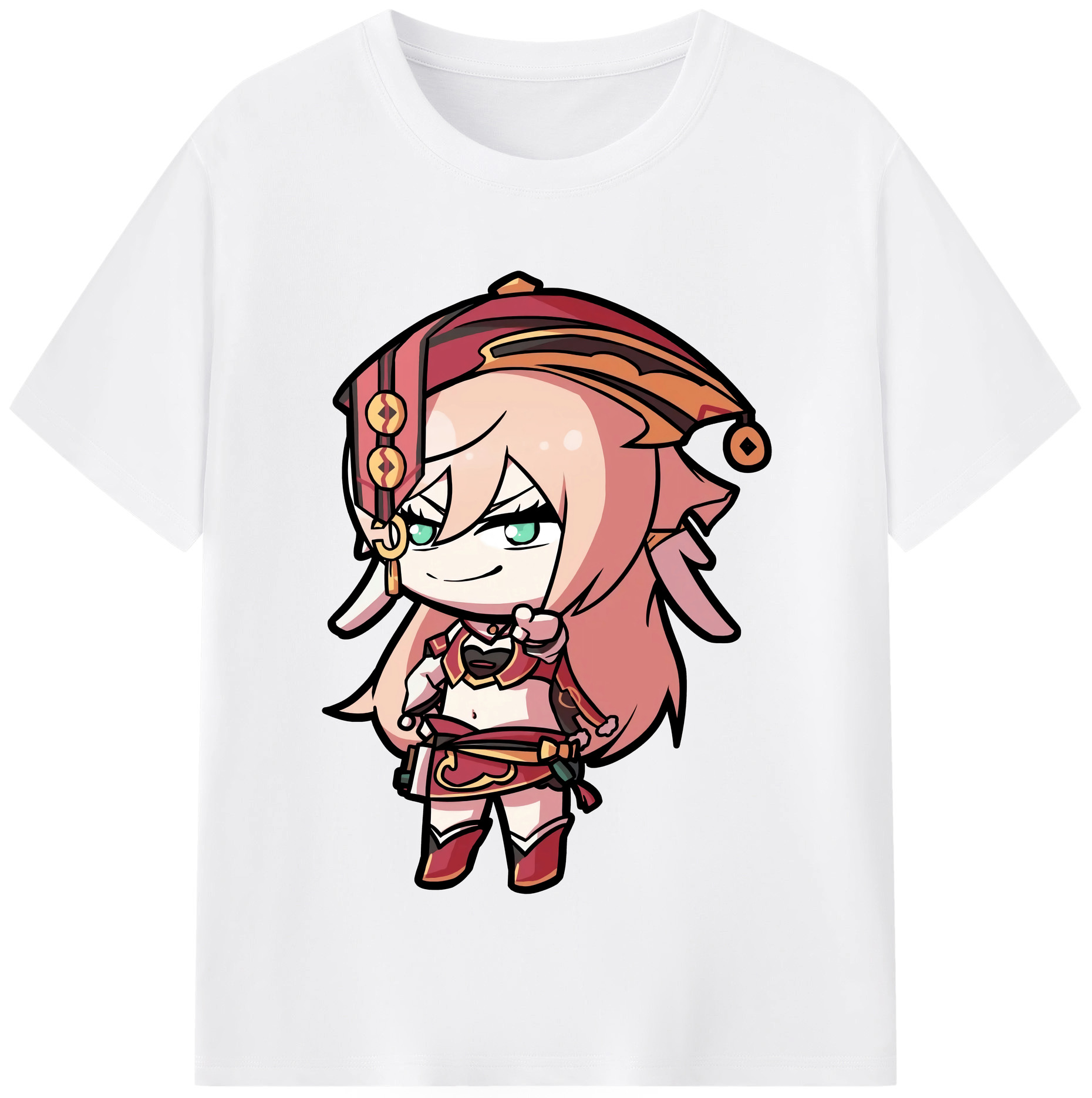 げんし神 ヤンフェイ genshin Yanfei 綿100％半袖Tシャツ（フロントプリント）
