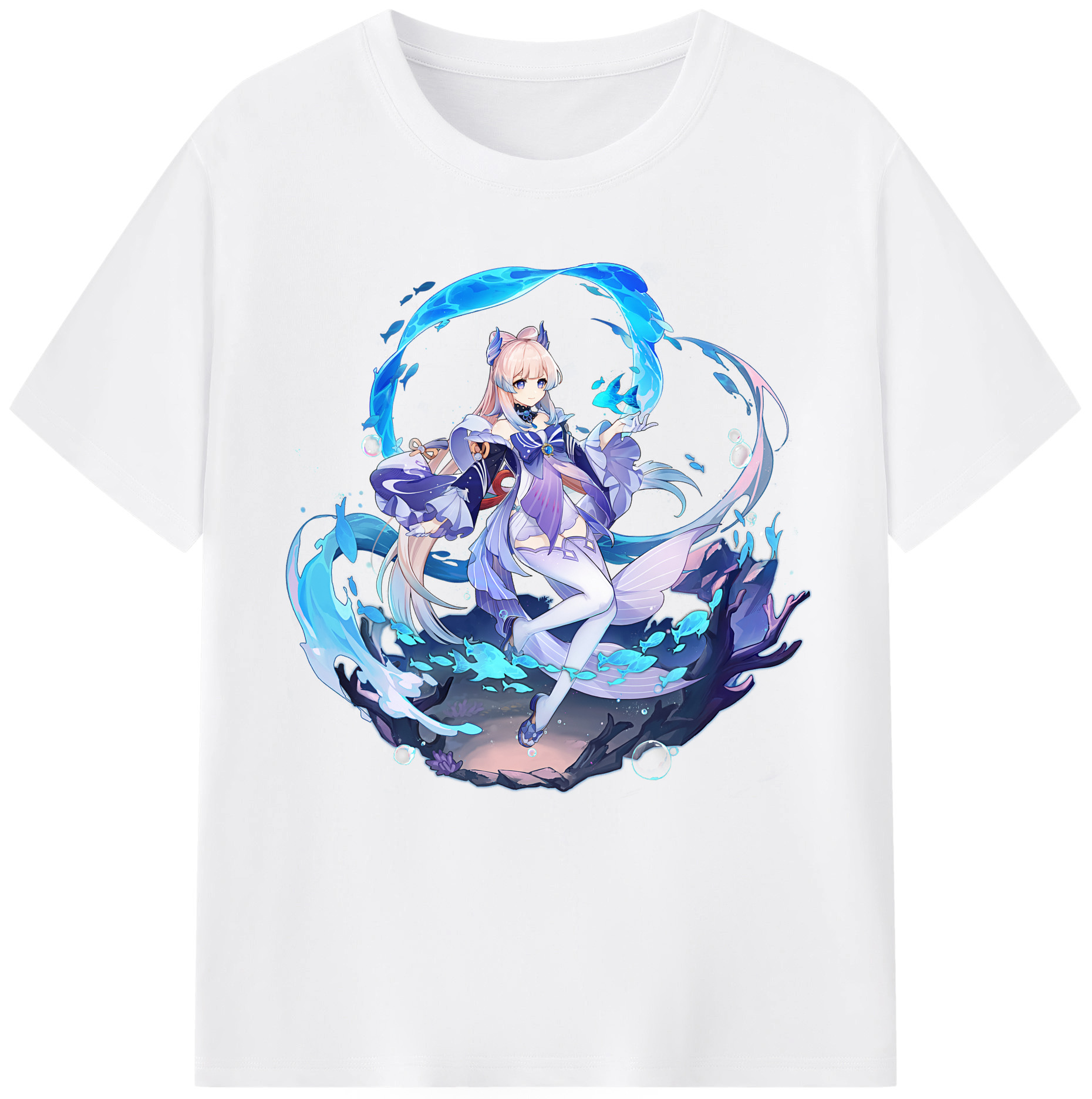 げんし神 珊瑚宮心海 サンゴノミヤ・ココミ genshin Sangonomiya Kokomi 綿100％半袖Tシャツ（フロントプリント）