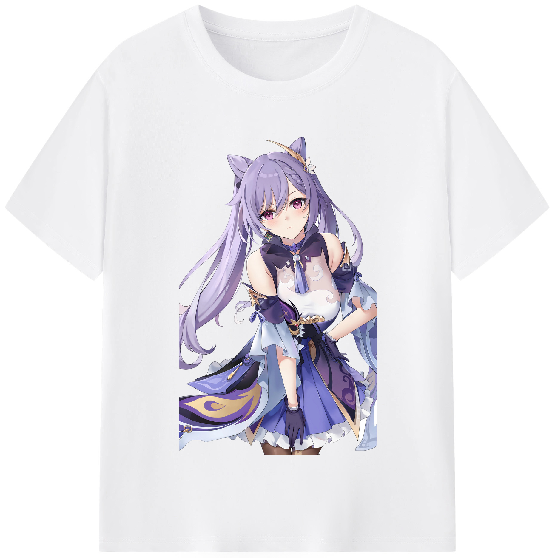 げんし神 刻晴 こくせい genshin Kokusei 綿100％半袖Tシャツ（フロントプリント）
