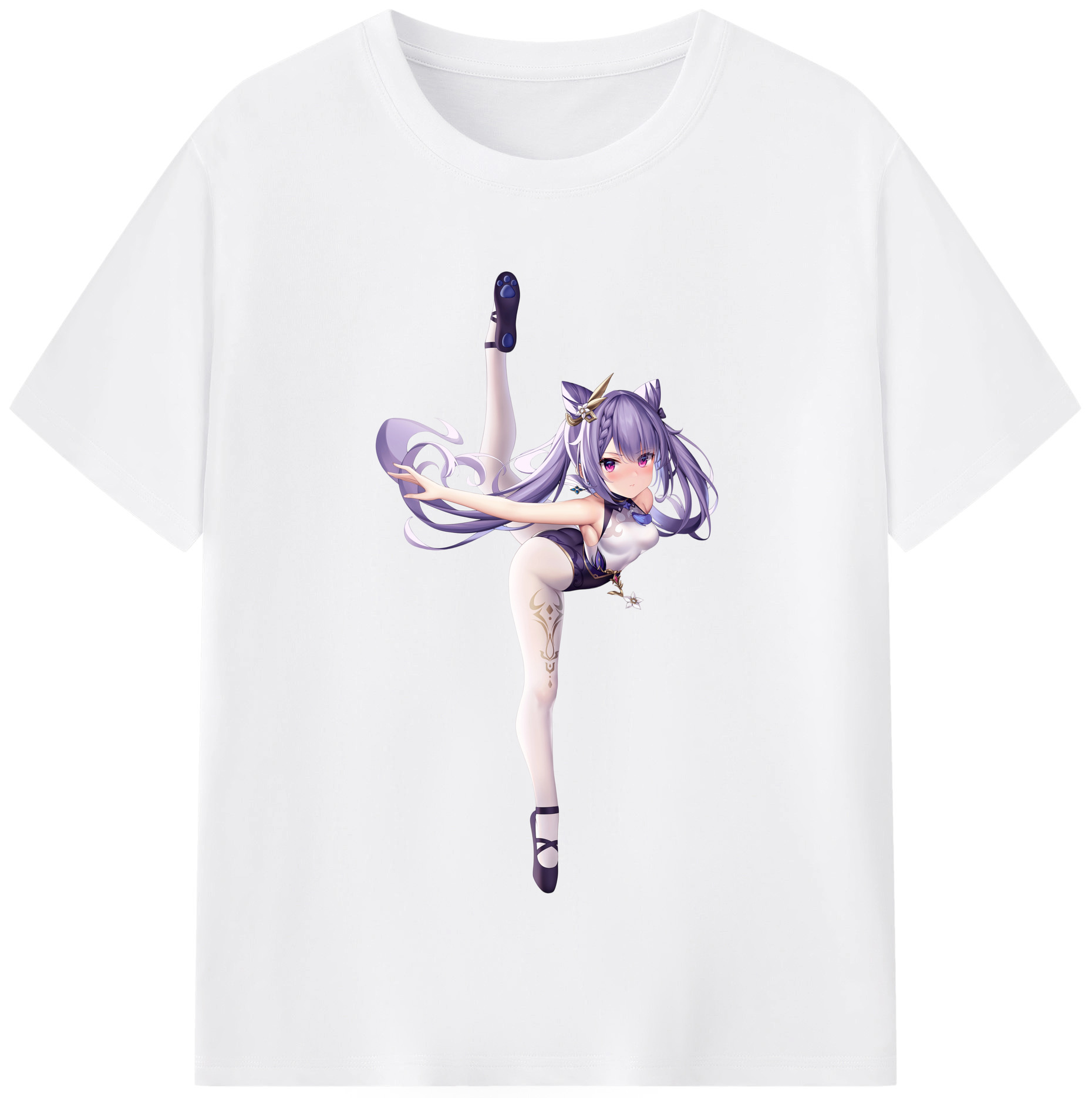 げんし神 刻晴 こくせい genshin Kokusei 綿100％半袖Tシャツ（フロントプリント）