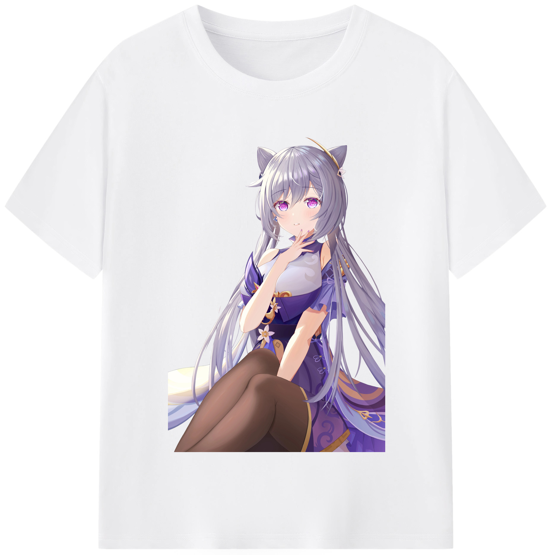 げんし神 刻晴 こくせい genshin Kokusei 綿100％半袖Tシャツ（フロントプリント）