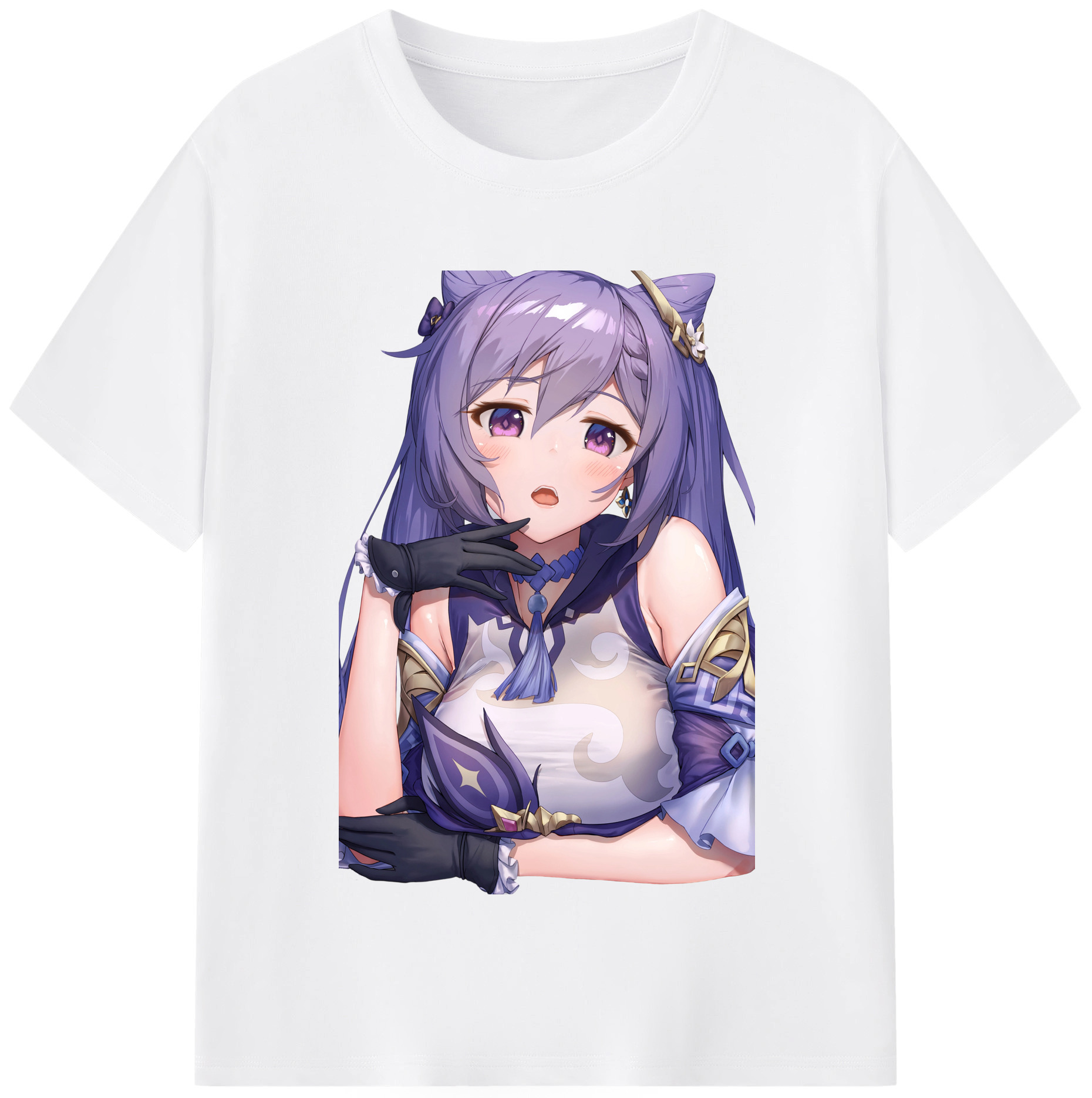 げんし神 刻晴 こくせい genshin Kokusei 綿100％半袖Tシャツ（フロントプリント）