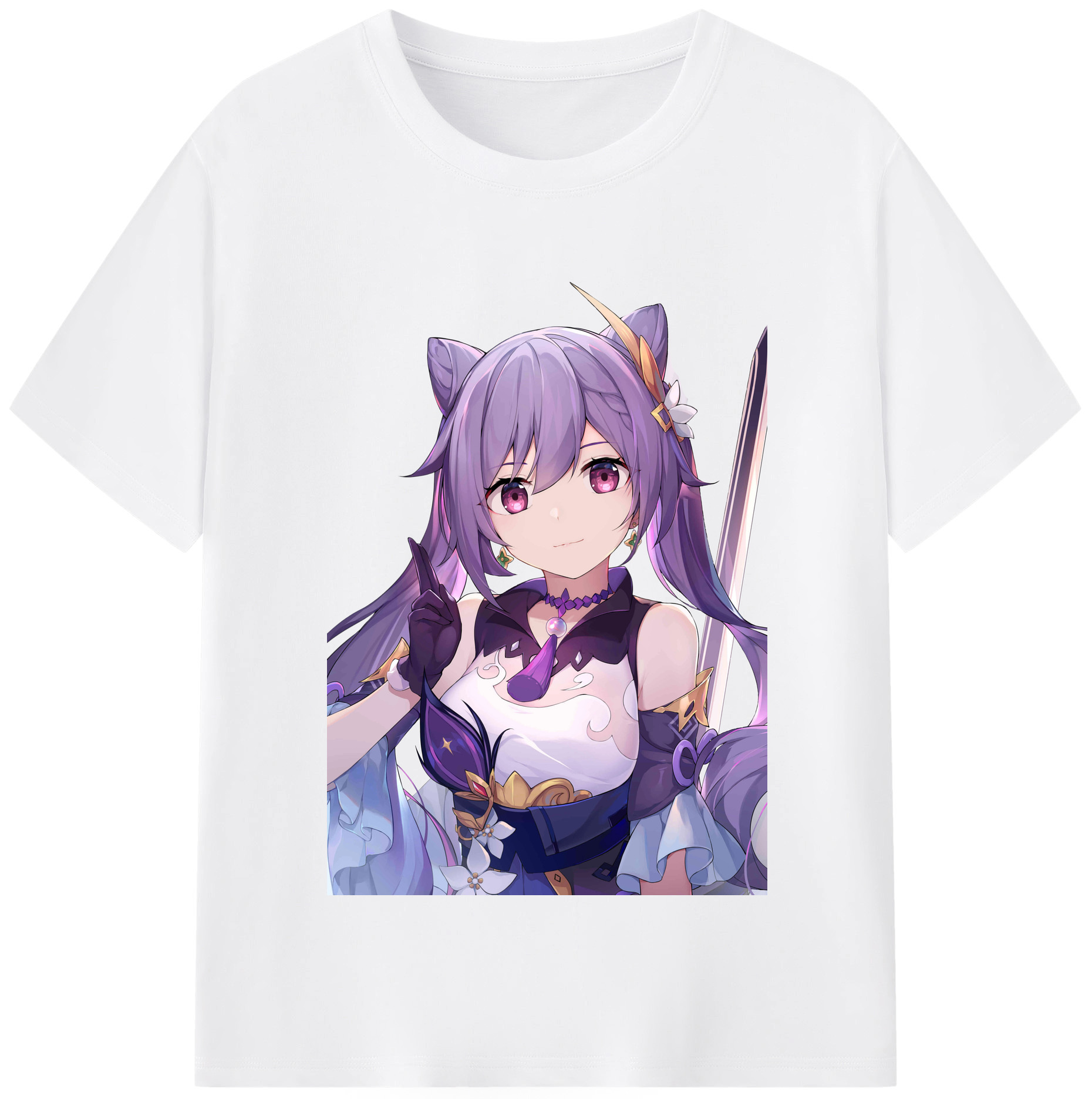 げんし神 刻晴 こくせい genshin Kokusei 綿100％半袖Tシャツ（フロントプリント）