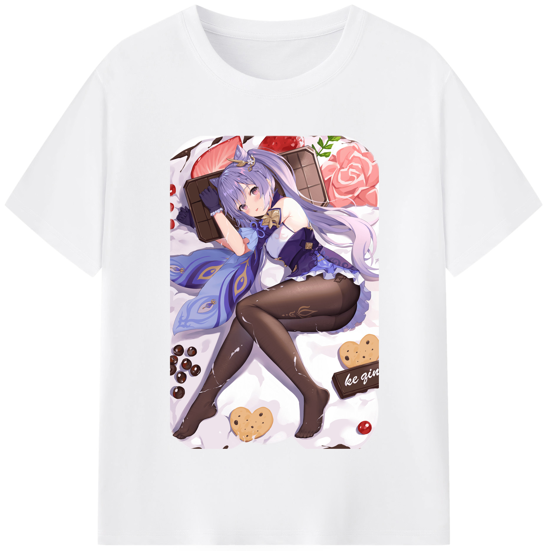 げんし神 刻晴 こくせい genshin Kokusei 綿100％半袖Tシャツ（フロントプリント）