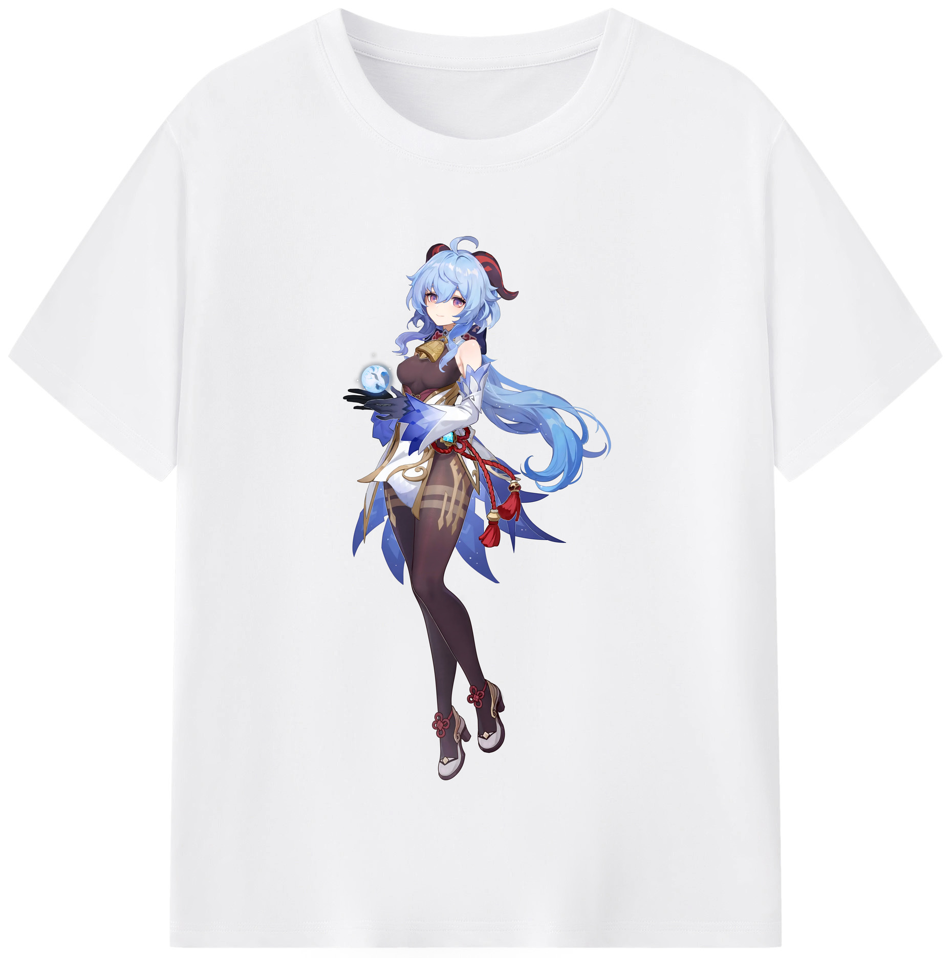 げんし神 甘雨 かんう genshin Ganyu 綿100％半袖Tシャツ（フロントプリント）