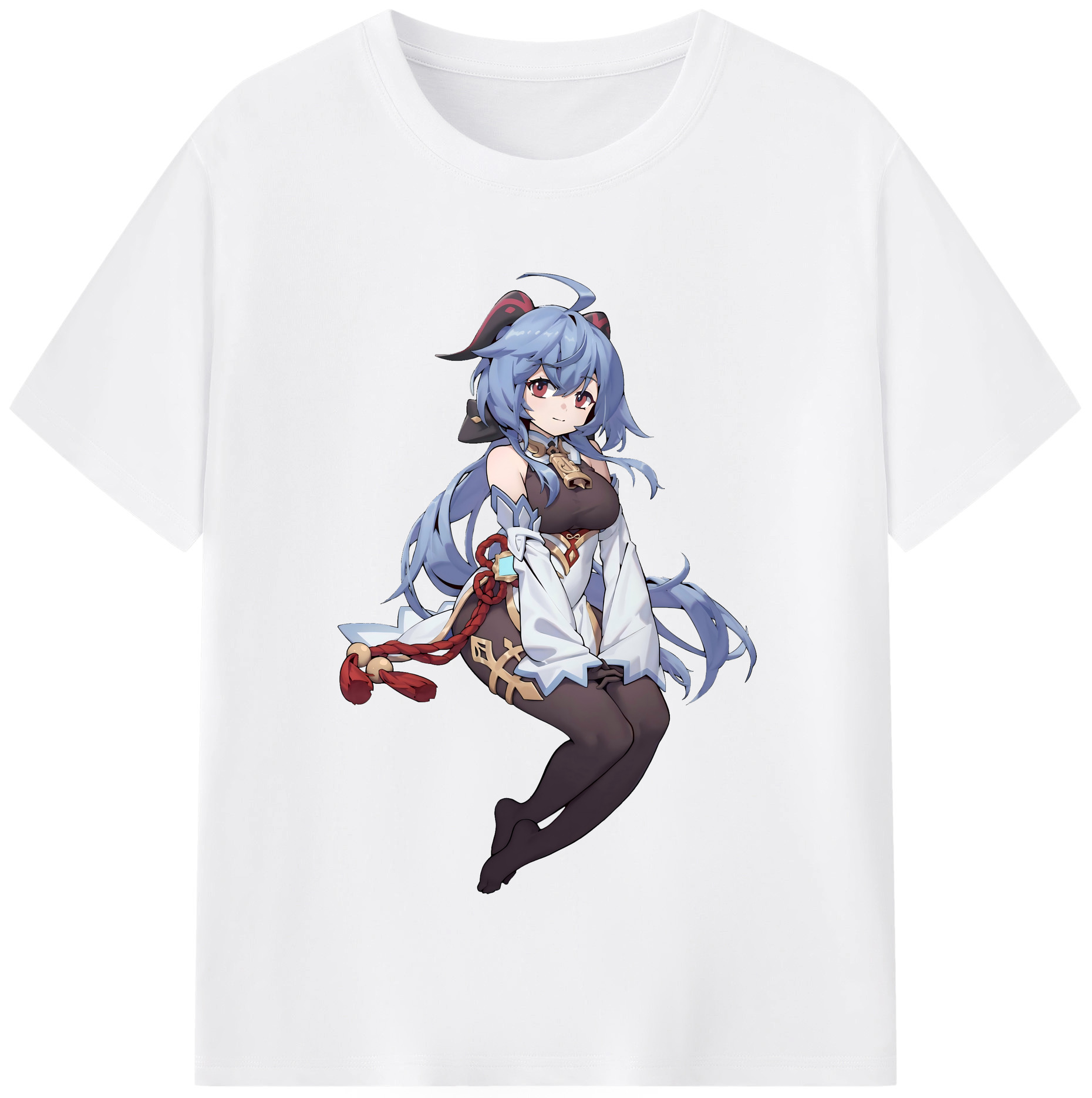 げんし神 甘雨 かんう genshin Ganyu 綿100％半袖Tシャツ（フロントプリント）