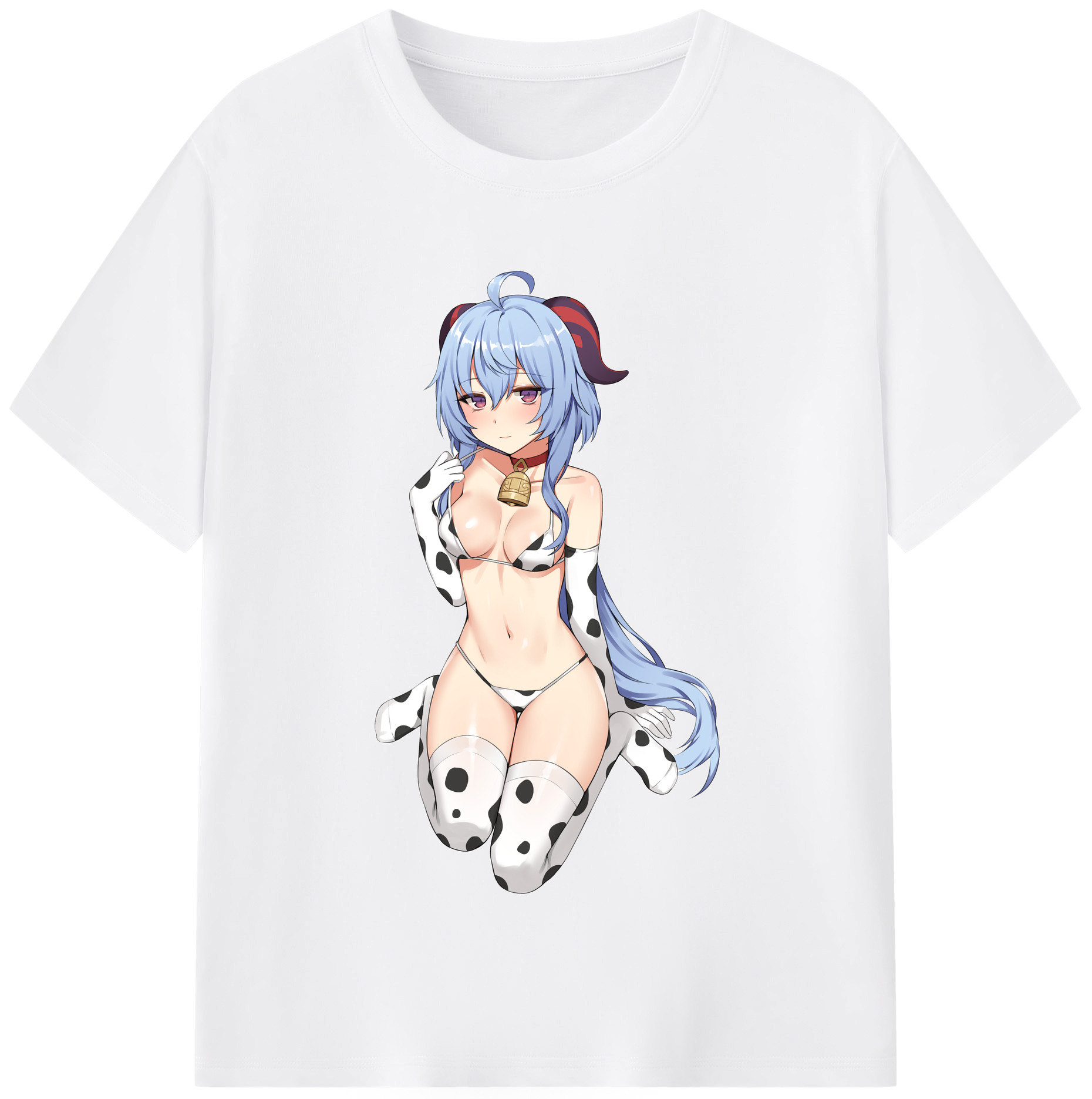 げんし神 甘雨 かんう genshin Ganyu 綿100％半袖Tシャツ（フロントプリント）