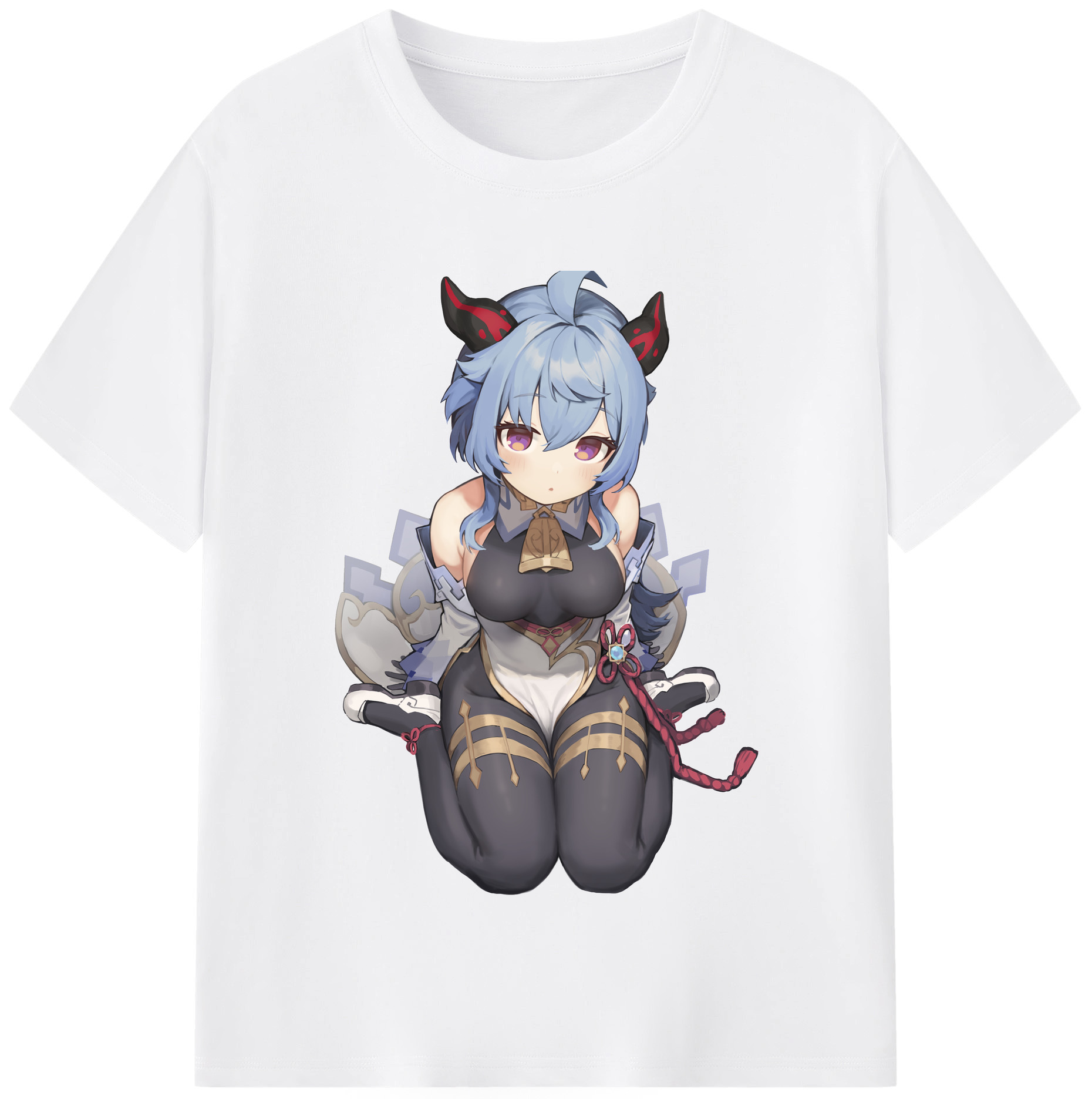 げんし神 甘雨 かんう genshin Ganyu 綿100％半袖Tシャツ（フロントプリント）