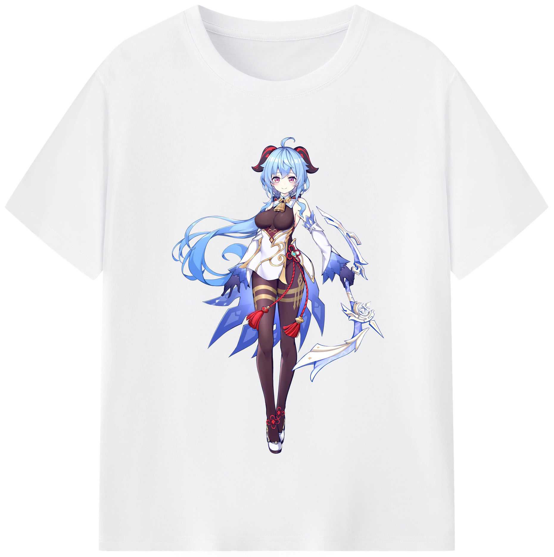 げんし神 甘雨 かんう genshin Ganyu 綿100％半袖Tシャツ（フロントプリント）