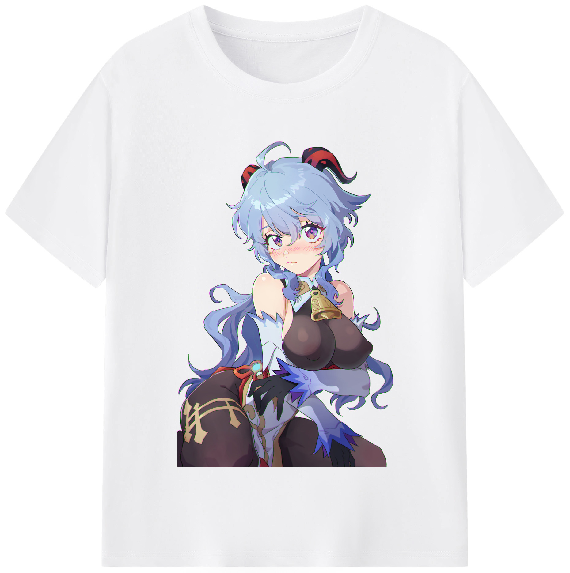 げんし神 甘雨 かんう genshin Ganyu 綿100％半袖Tシャツ（フロントプリント）