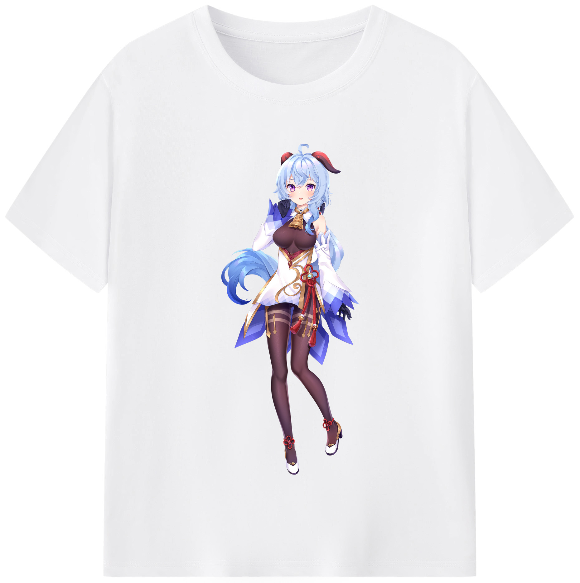 げんし神 甘雨 かんう genshin Ganyu 綿100％半袖Tシャツ（フロントプリント）