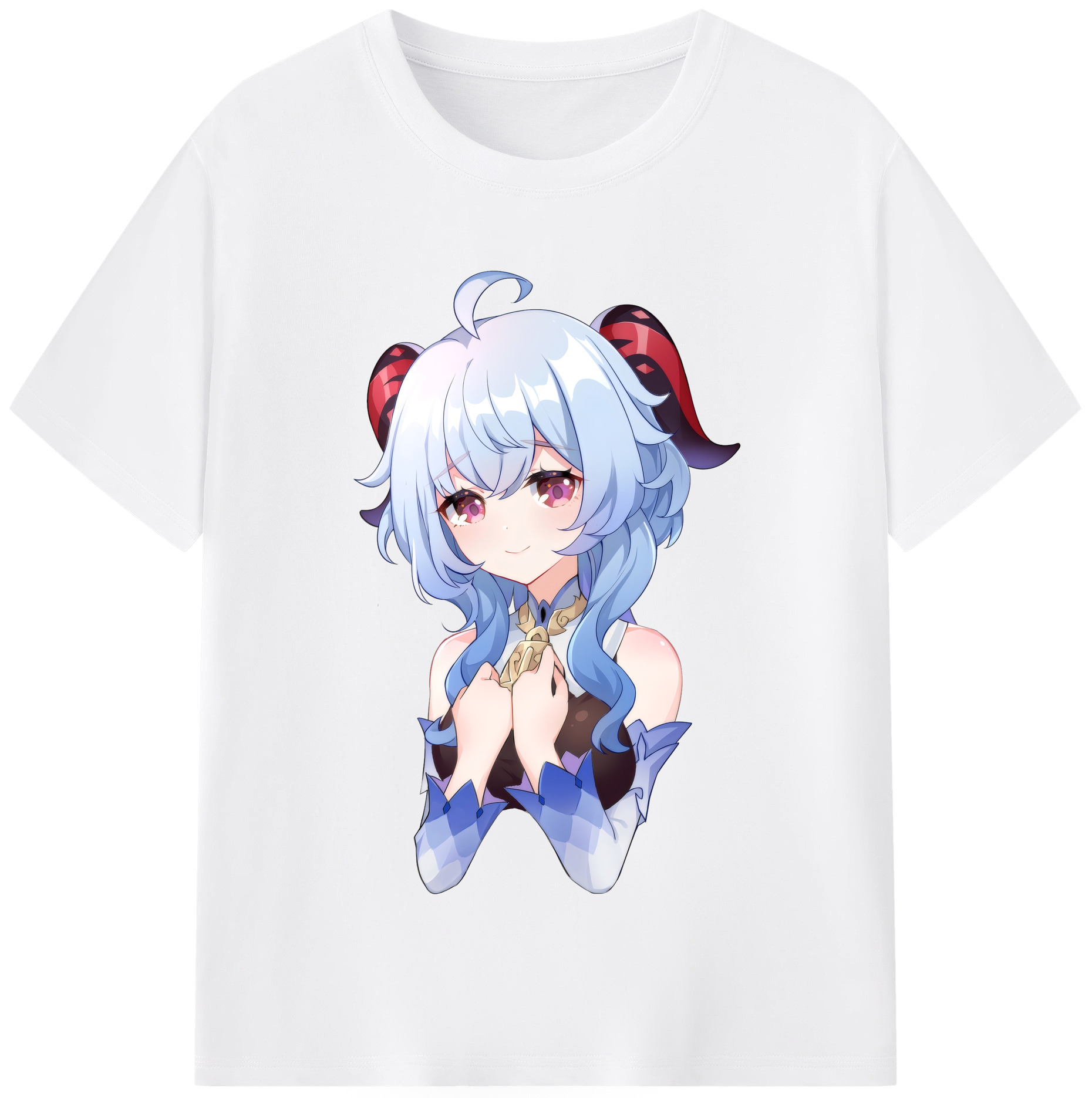 げんし神 甘雨 かんう genshin Ganyu 綿100％半袖Tシャツ（フロントプリント）