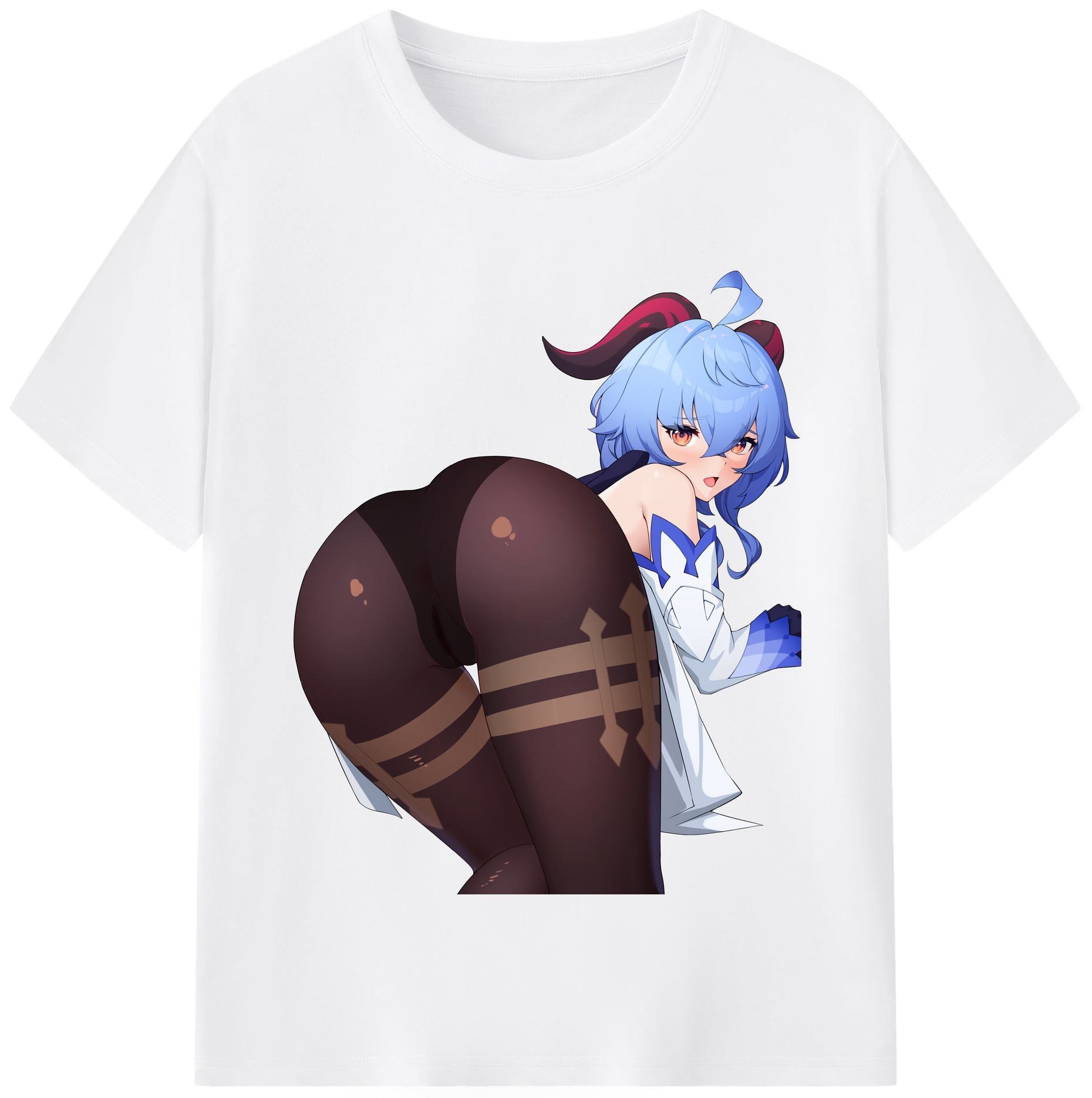 げんし神 甘雨 かんう genshin Ganyu 綿100％半袖Tシャツ（フロントプリント）