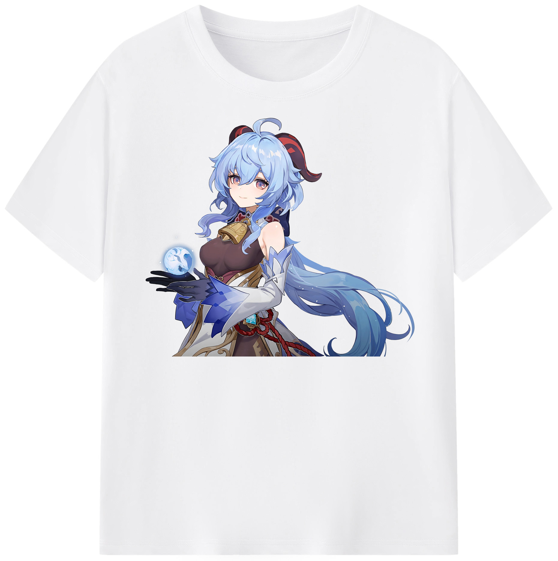 げんし神 甘雨 かんう genshin Ganyu 綿100％半袖Tシャツ（フロントプリント）