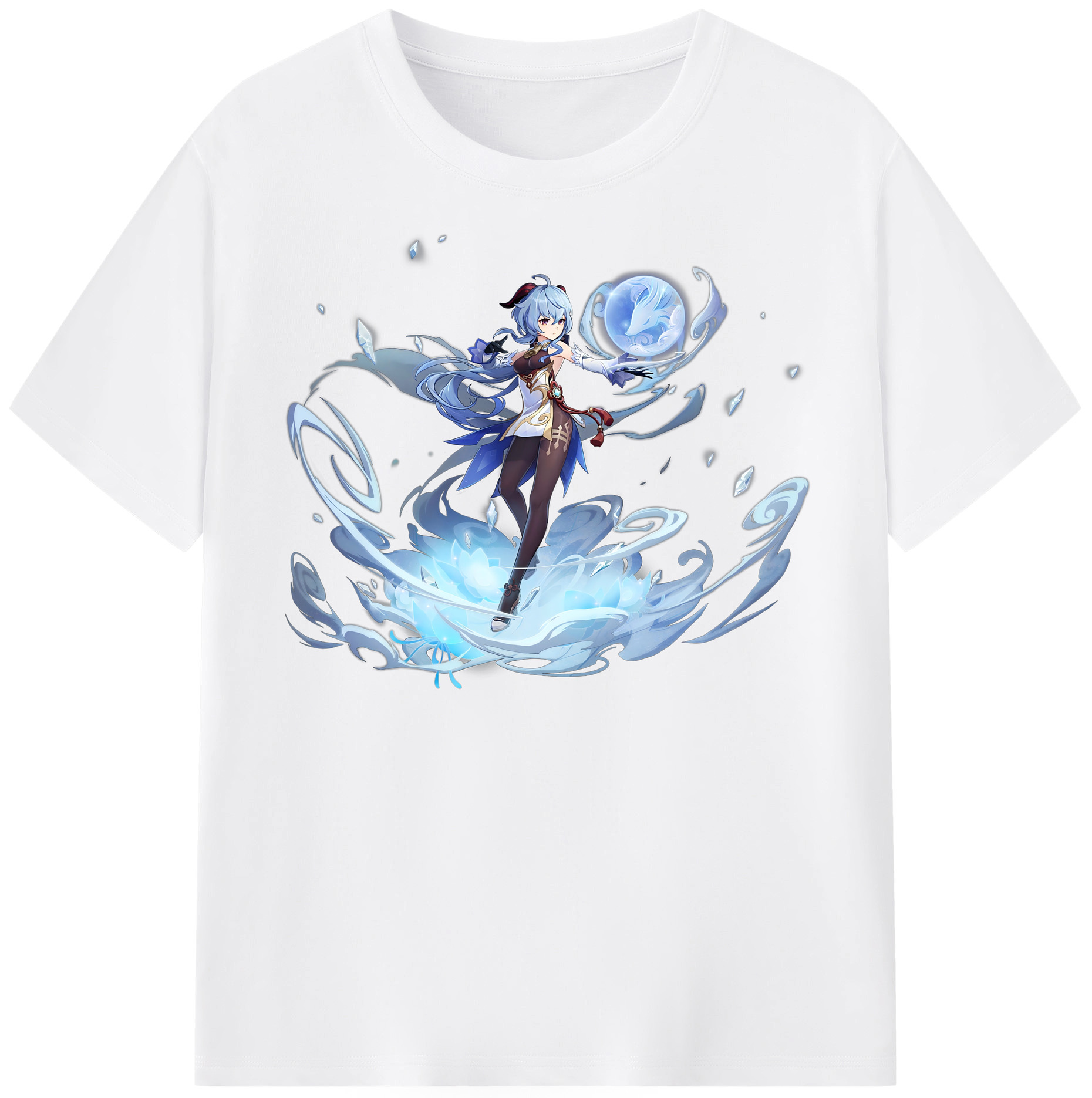 げんし神 甘雨 かんう genshin Ganyu 綿100％半袖Tシャツ（フロントプリント）