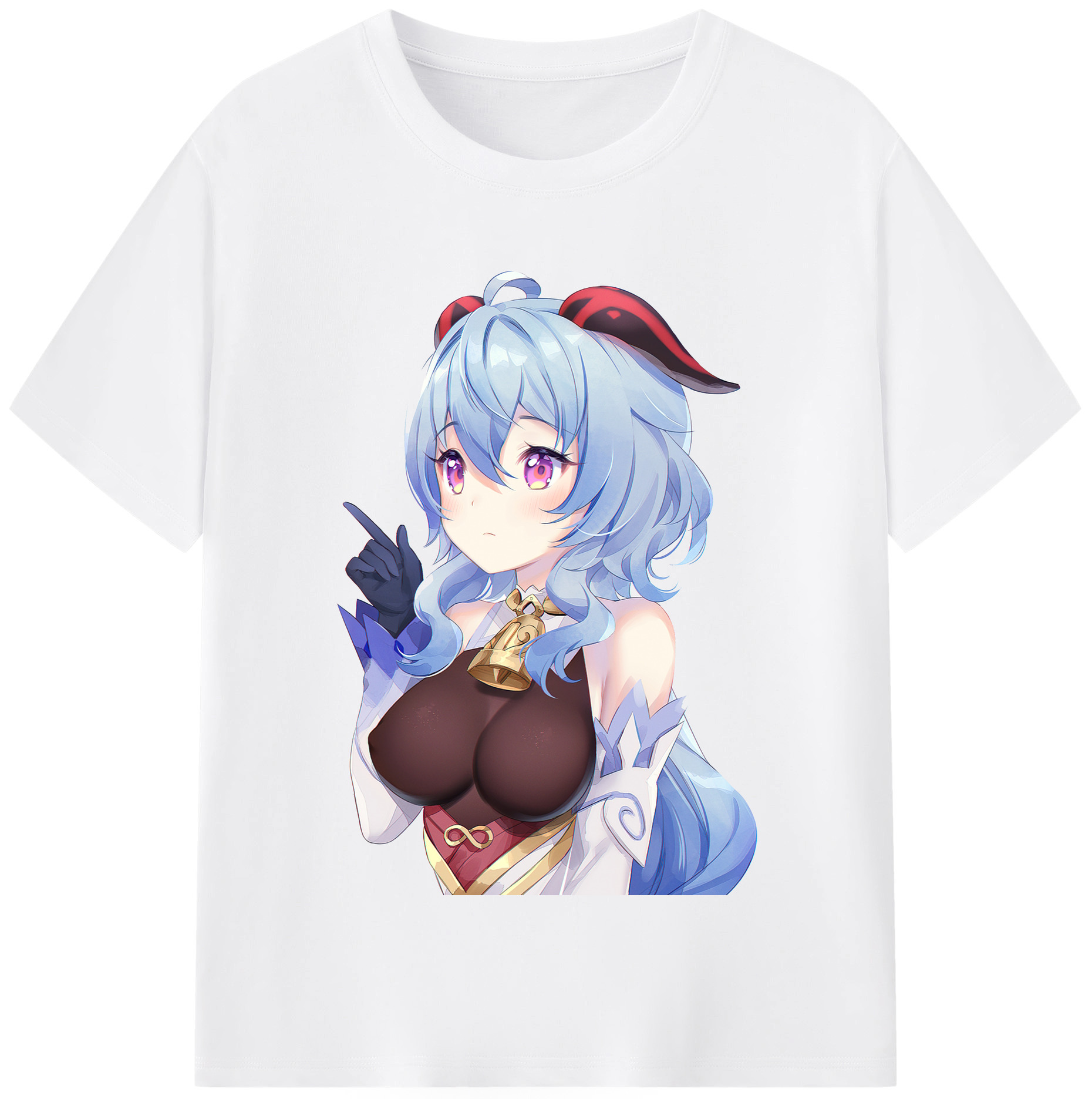 げんし神 甘雨 かんう genshin Ganyu 綿100％半袖Tシャツ（フロントプリント）