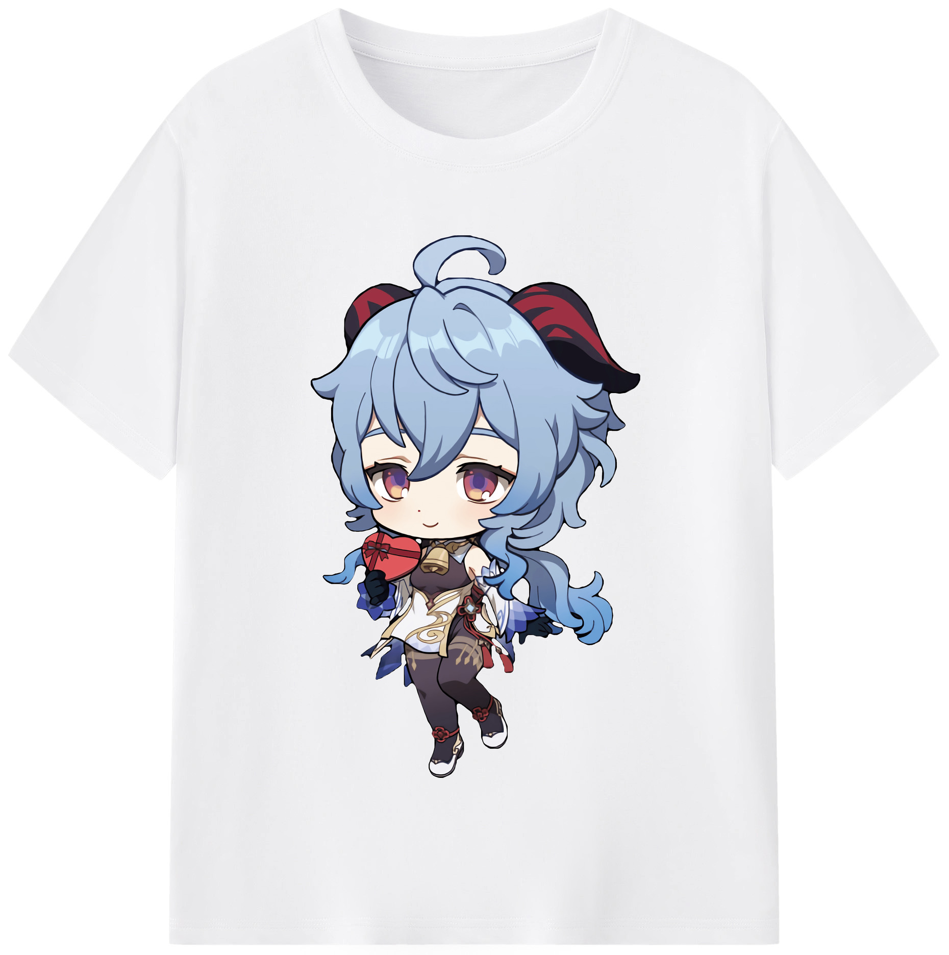 げんし神 甘雨 かんう genshin Ganyu 綿100％半袖Tシャツ（フロントプリント）