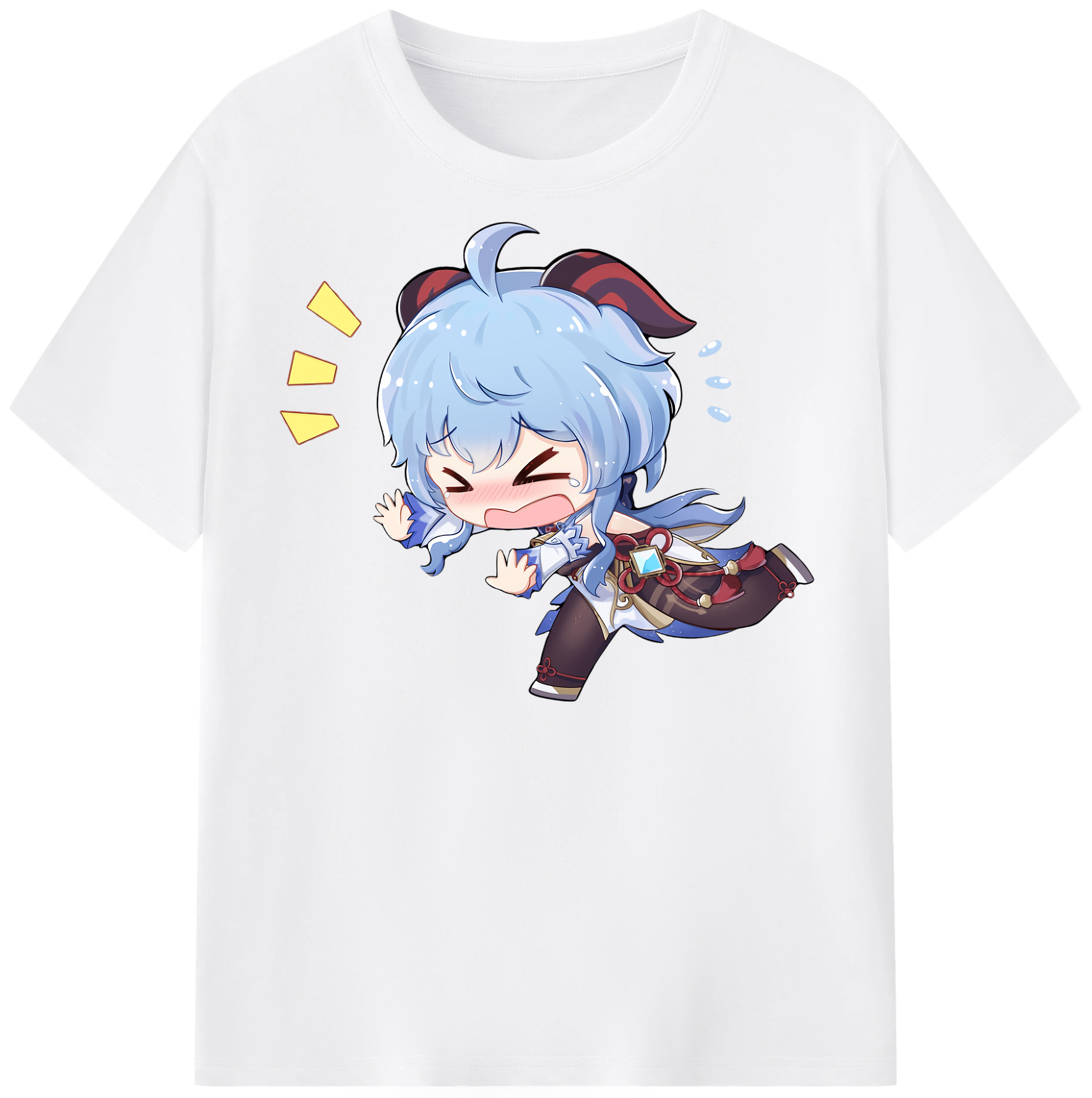 げんし神 甘雨 かんう genshin Ganyu 綿100％半袖Tシャツ（フロントプリント）