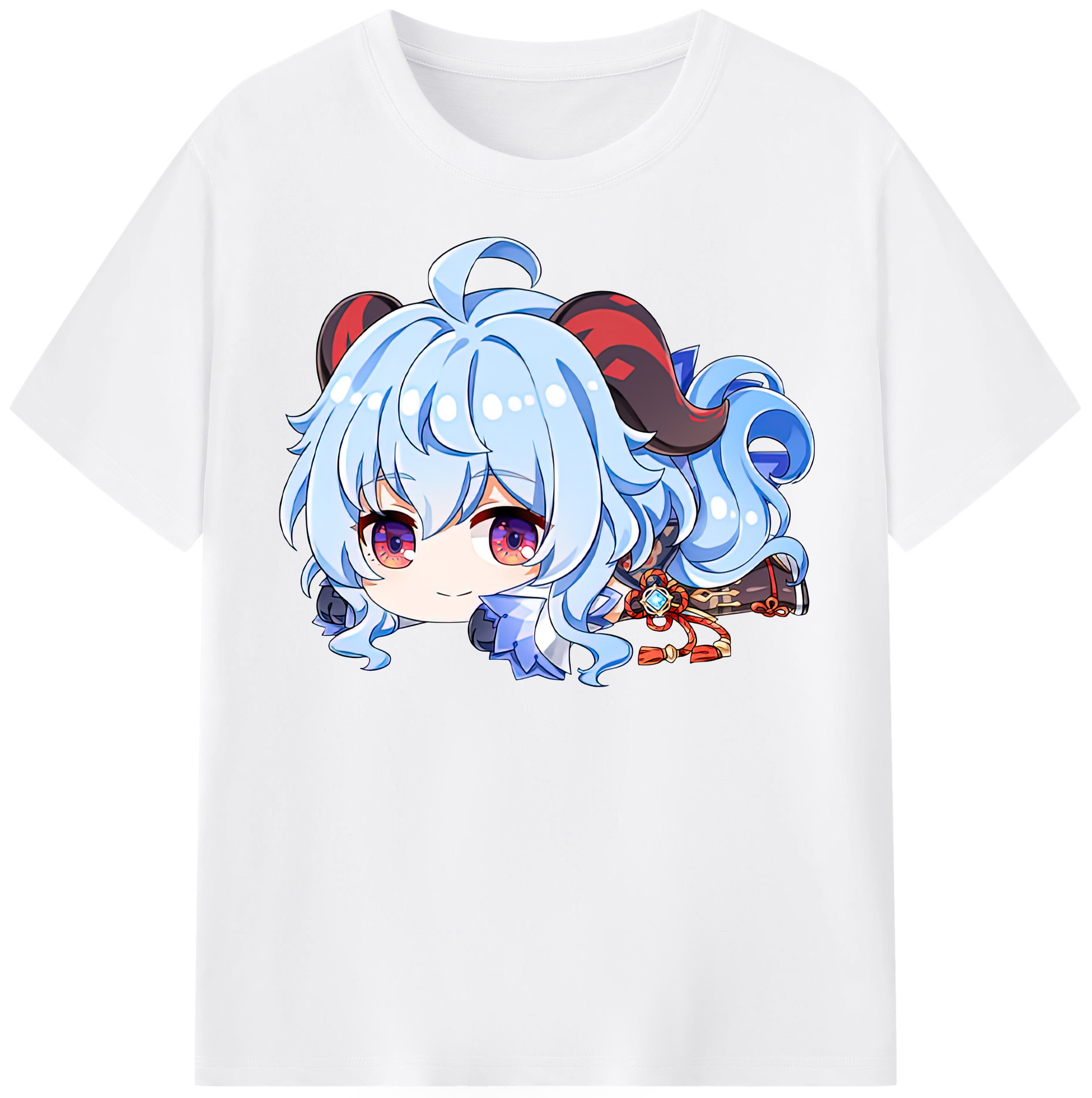 げんし神 甘雨 かんう genshin Ganyu 綿100％半袖Tシャツ（フロントプリント）