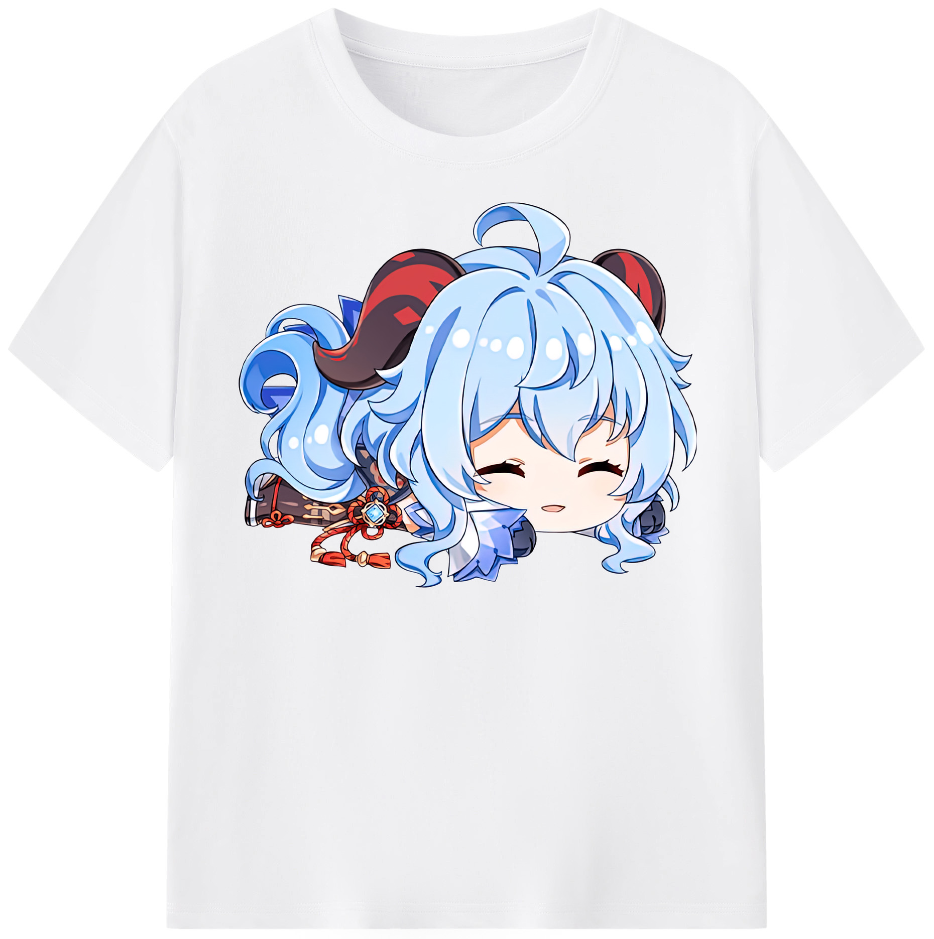 げんし神 甘雨 かんう genshin Ganyu 綿100％半袖Tシャツ（フロントプリント）