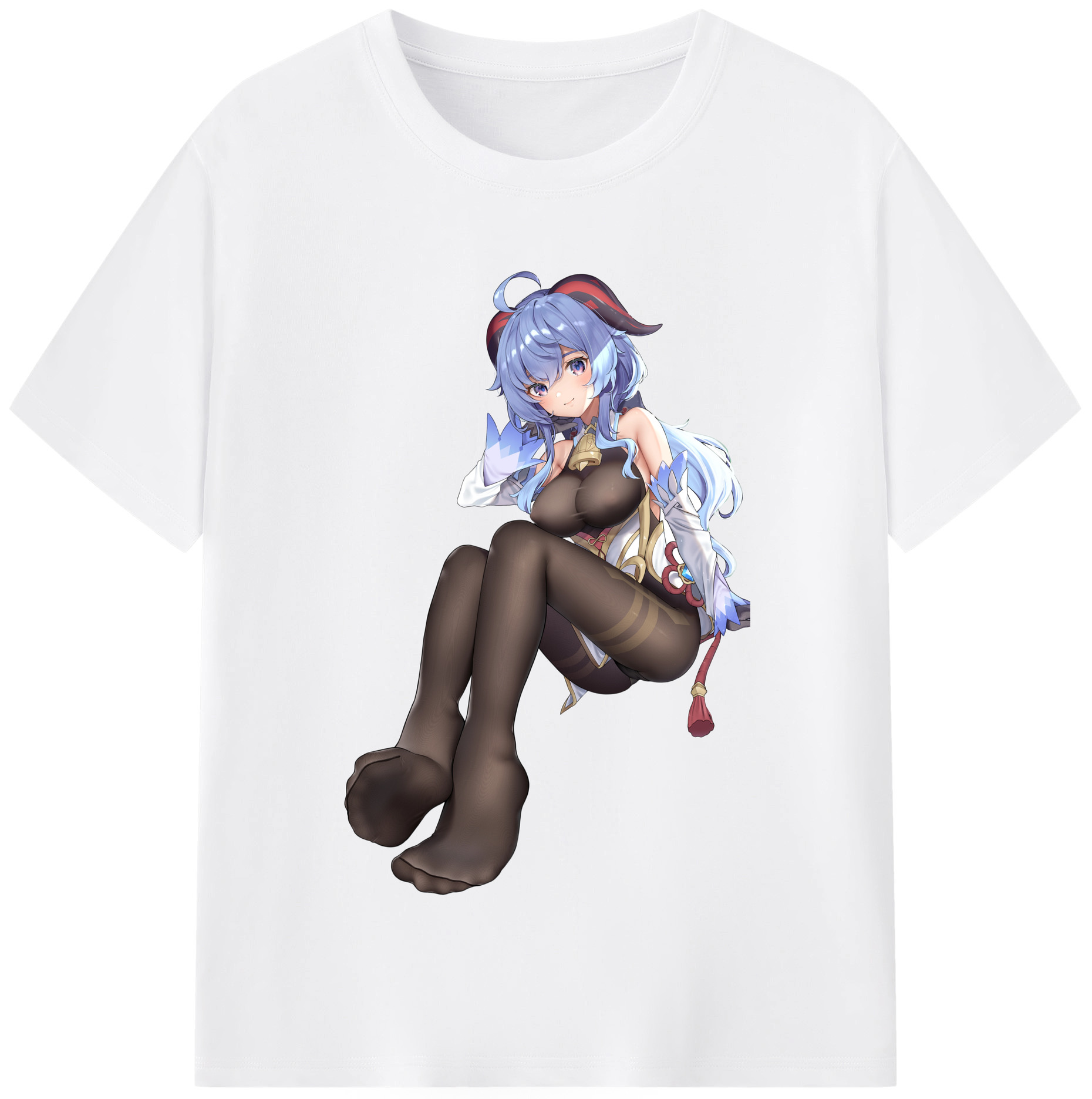 げんし神 甘雨 かんう genshin Ganyu 綿100％半袖Tシャツ（フロントプリント）