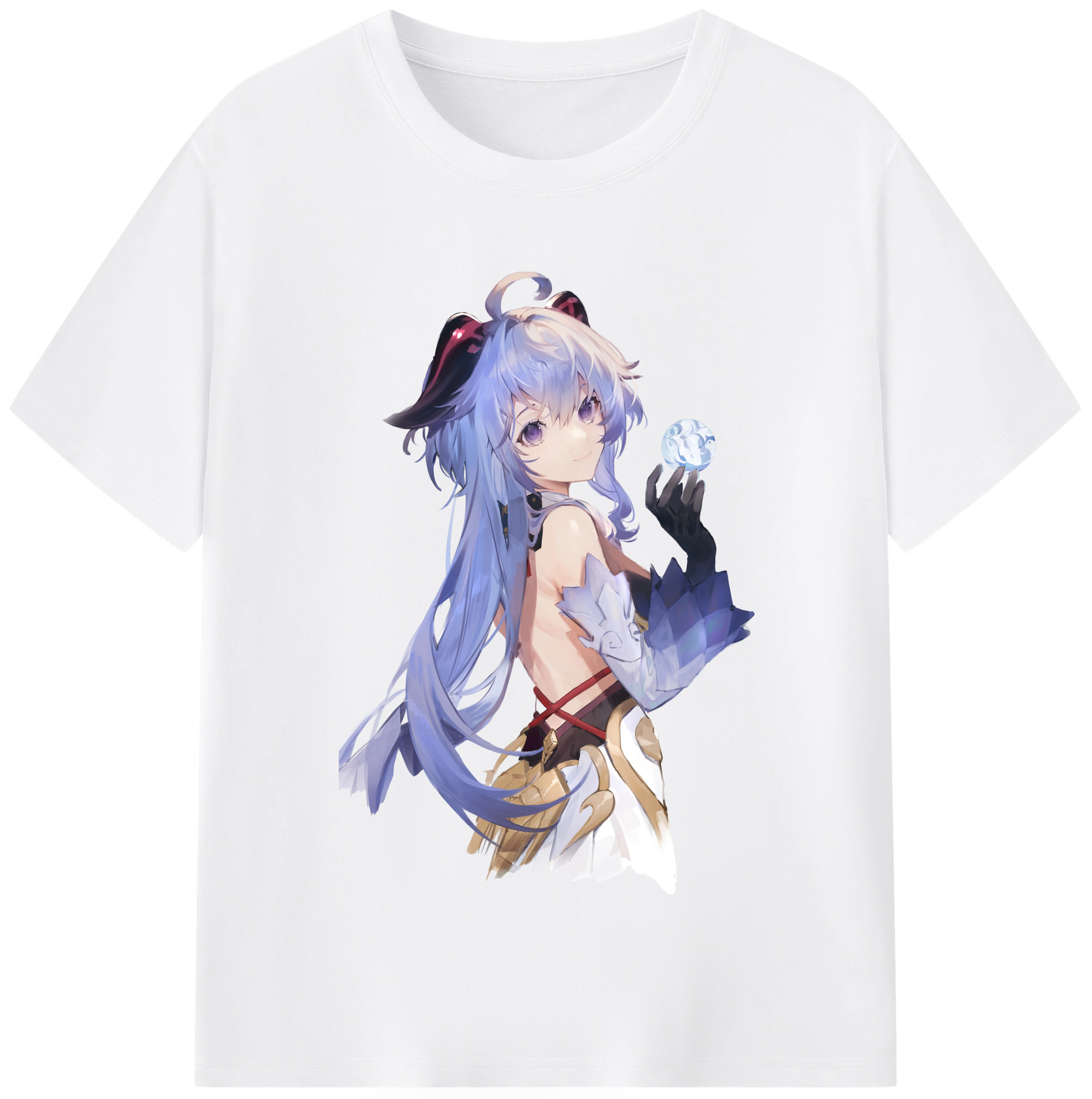 げんし神 甘雨 かんう genshin Ganyu 綿100％半袖Tシャツ（フロントプリント）
