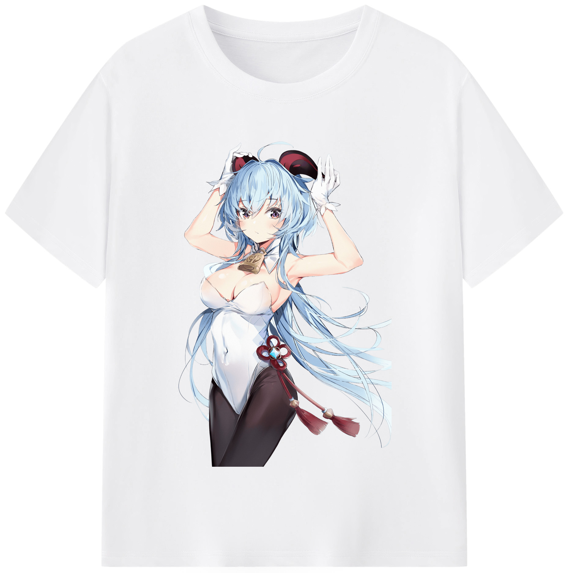 げんし神 甘雨 かんう genshin Ganyu 綿100％半袖Tシャツ（フロントプリント）