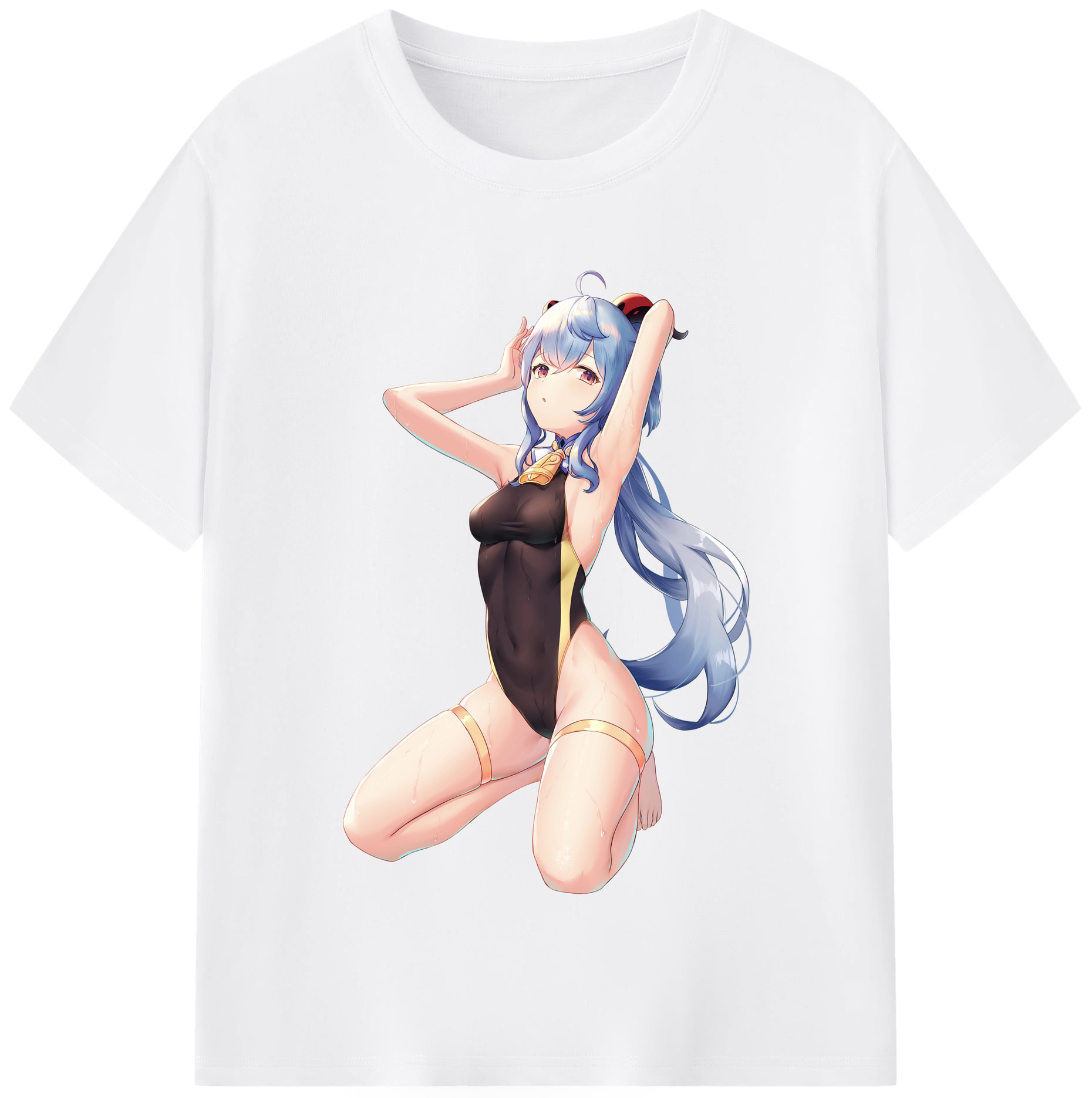 げんし神 甘雨 かんう genshin Ganyu 綿100％半袖Tシャツ（フロントプリント）
