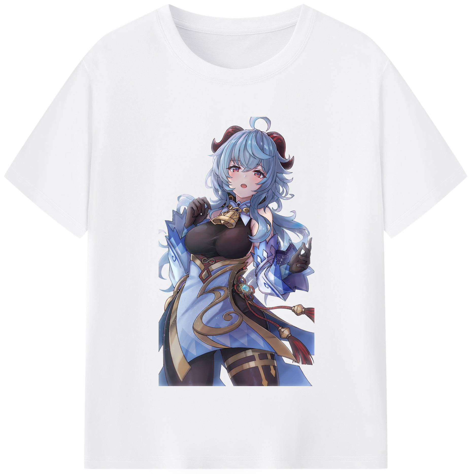 げんし神 甘雨 かんう genshin Ganyu 綿100％半袖Tシャツ（フロントプリント）