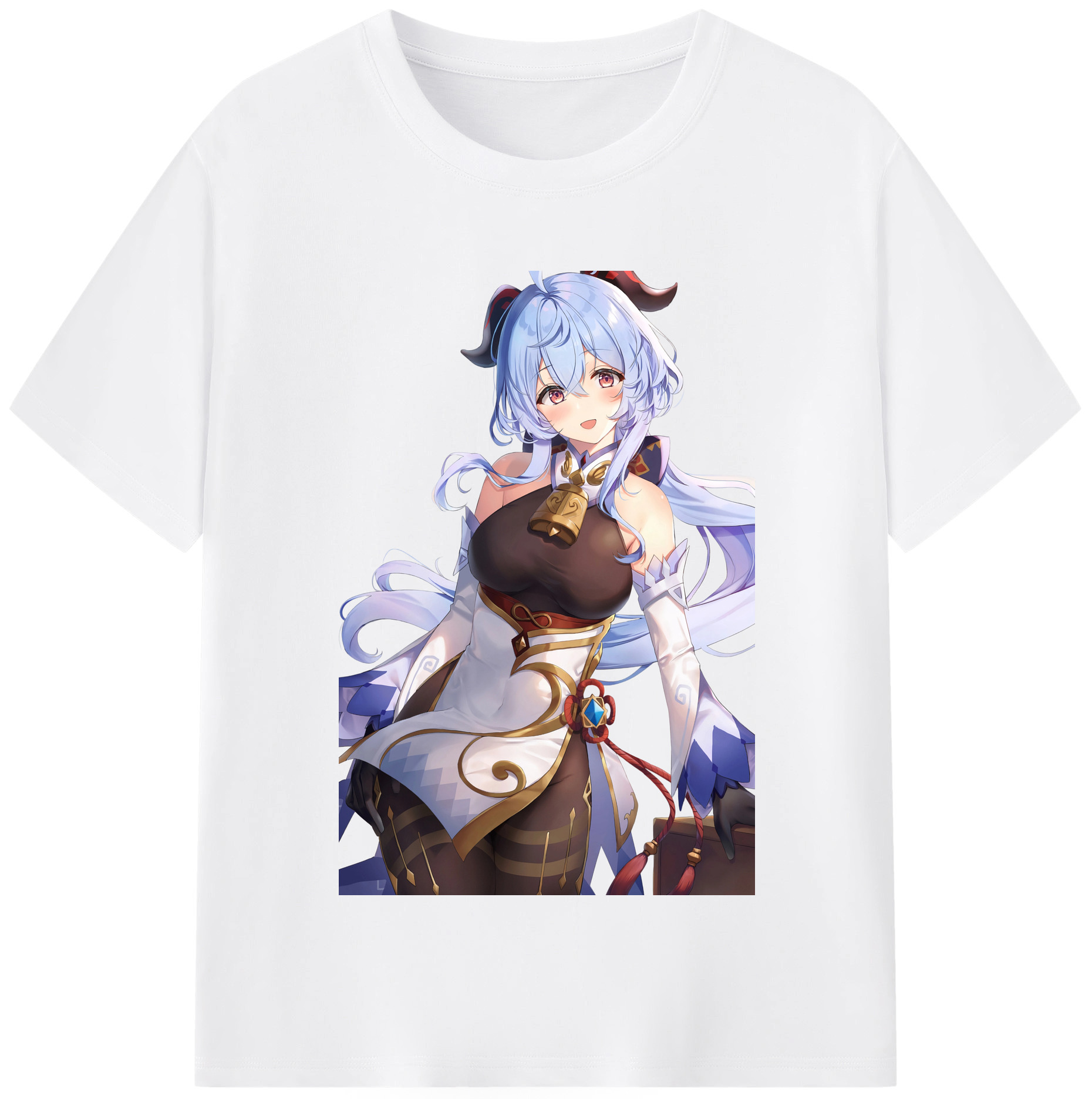 げんし神 甘雨 かんう genshin Ganyu 綿100％半袖Tシャツ（フロントプリント）